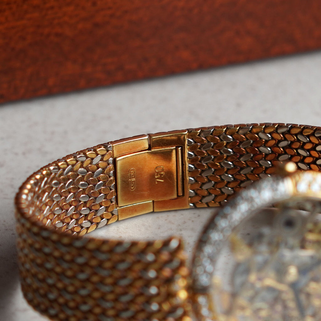 Gerald Genta Skeletonised Squalette Bracelet Watch, Factory-set Diamonds, Yellow and White Gold
