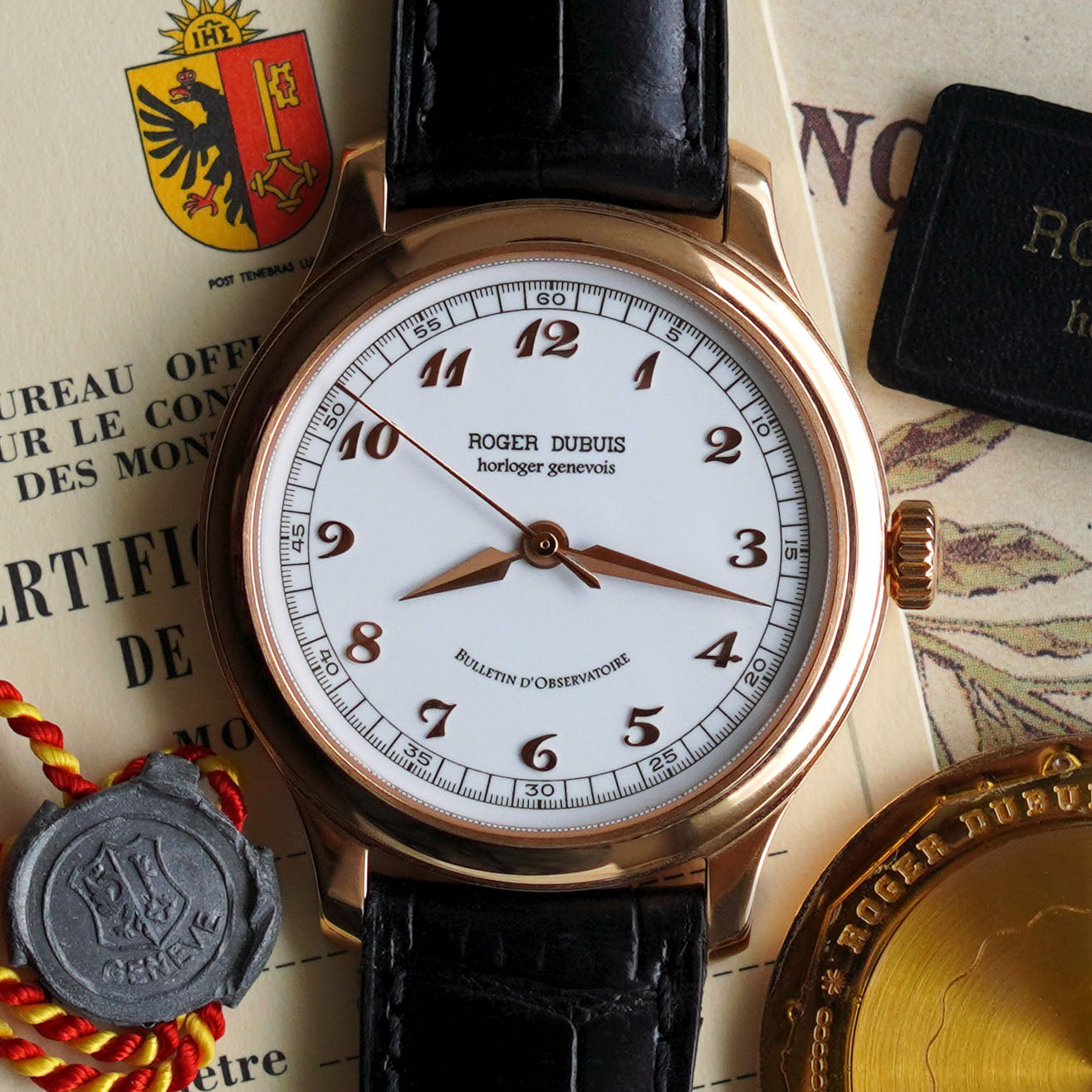 Roger Dubuis H37 Hommage White Enamel Dial, Rose Gold