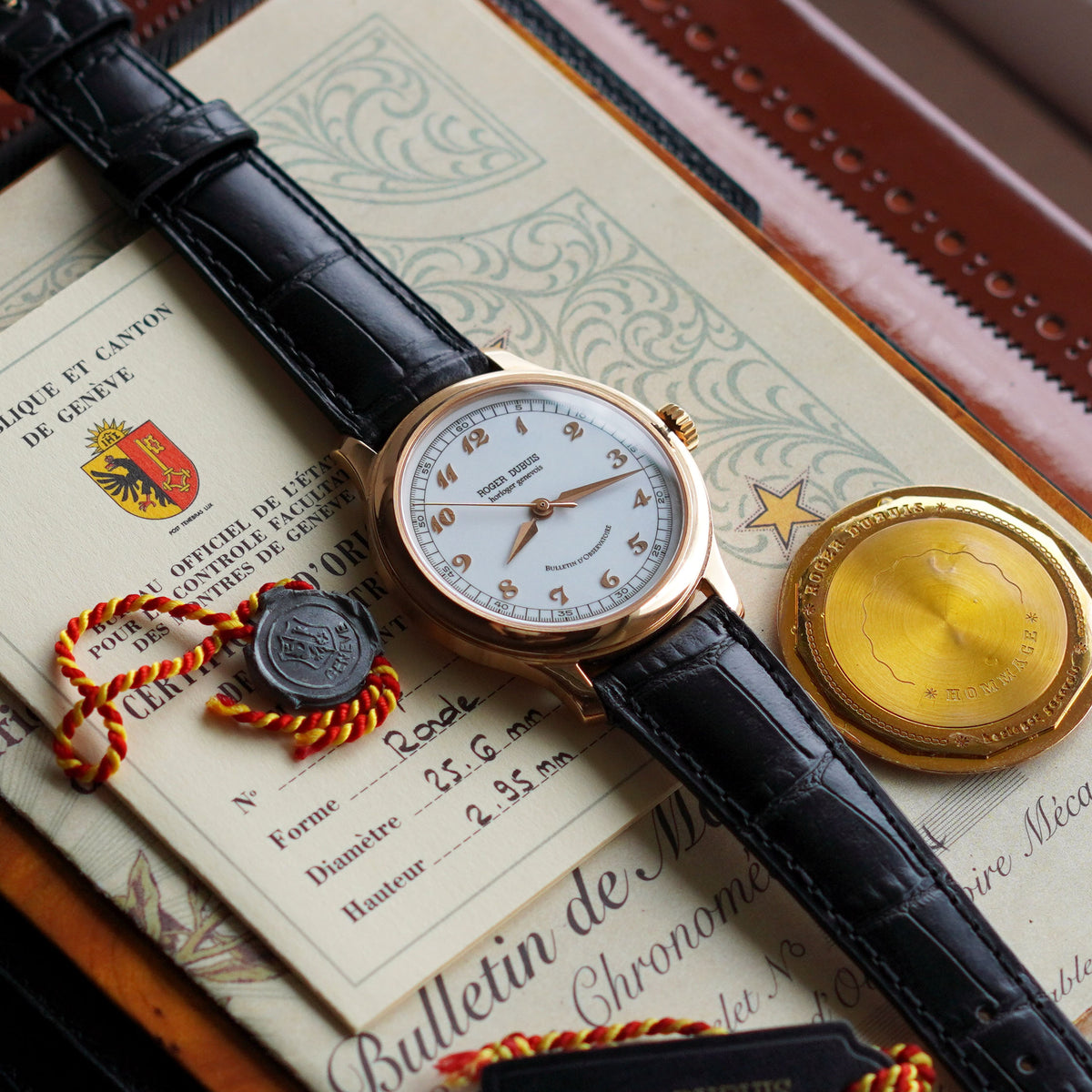 Roger Dubuis H37 Hommage White Enamel Dial, Rose Gold