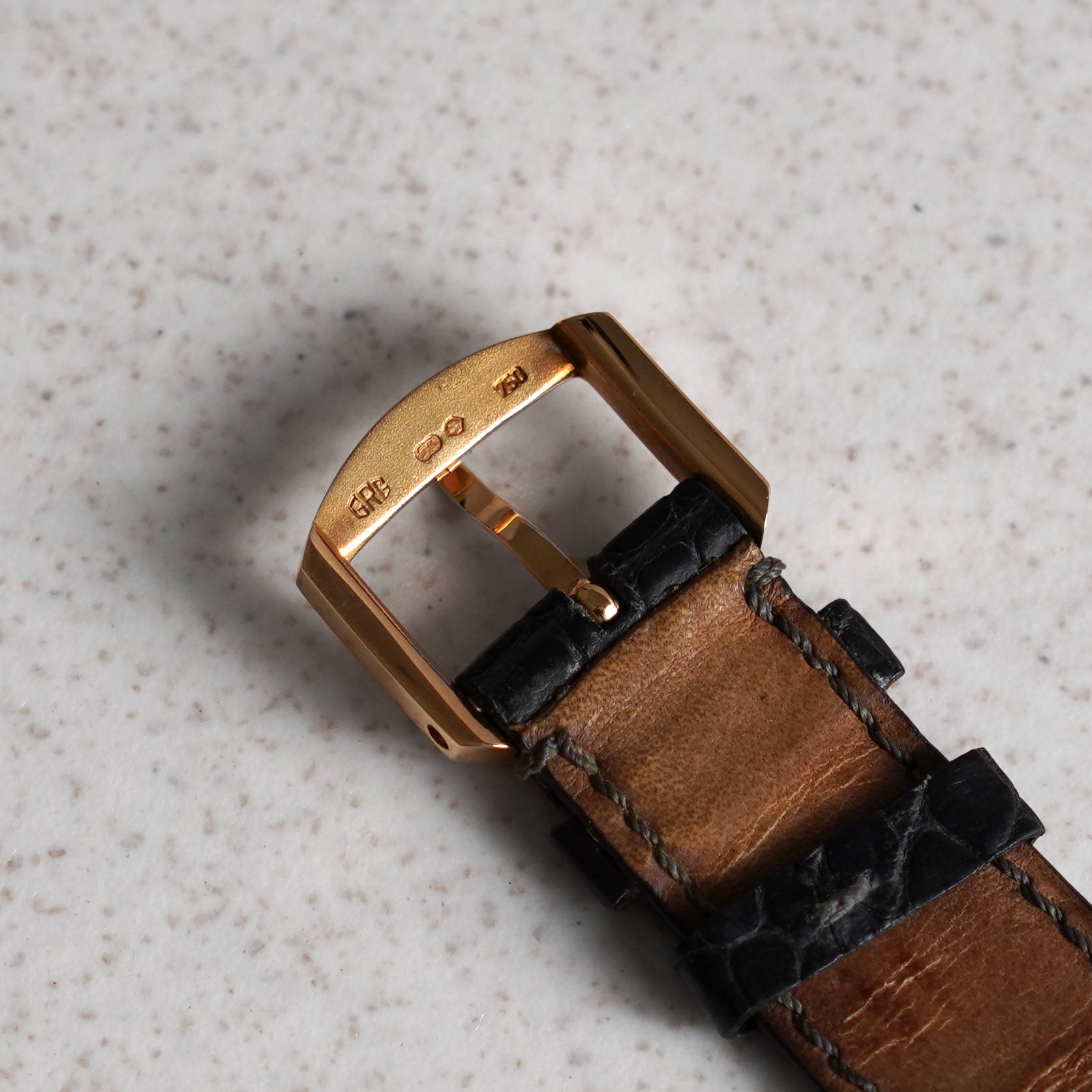 Daniel Roth Double Ellipse GMT, Grey “Pinstripe” Guilloché dial, Ref. N238, Rose Gold
