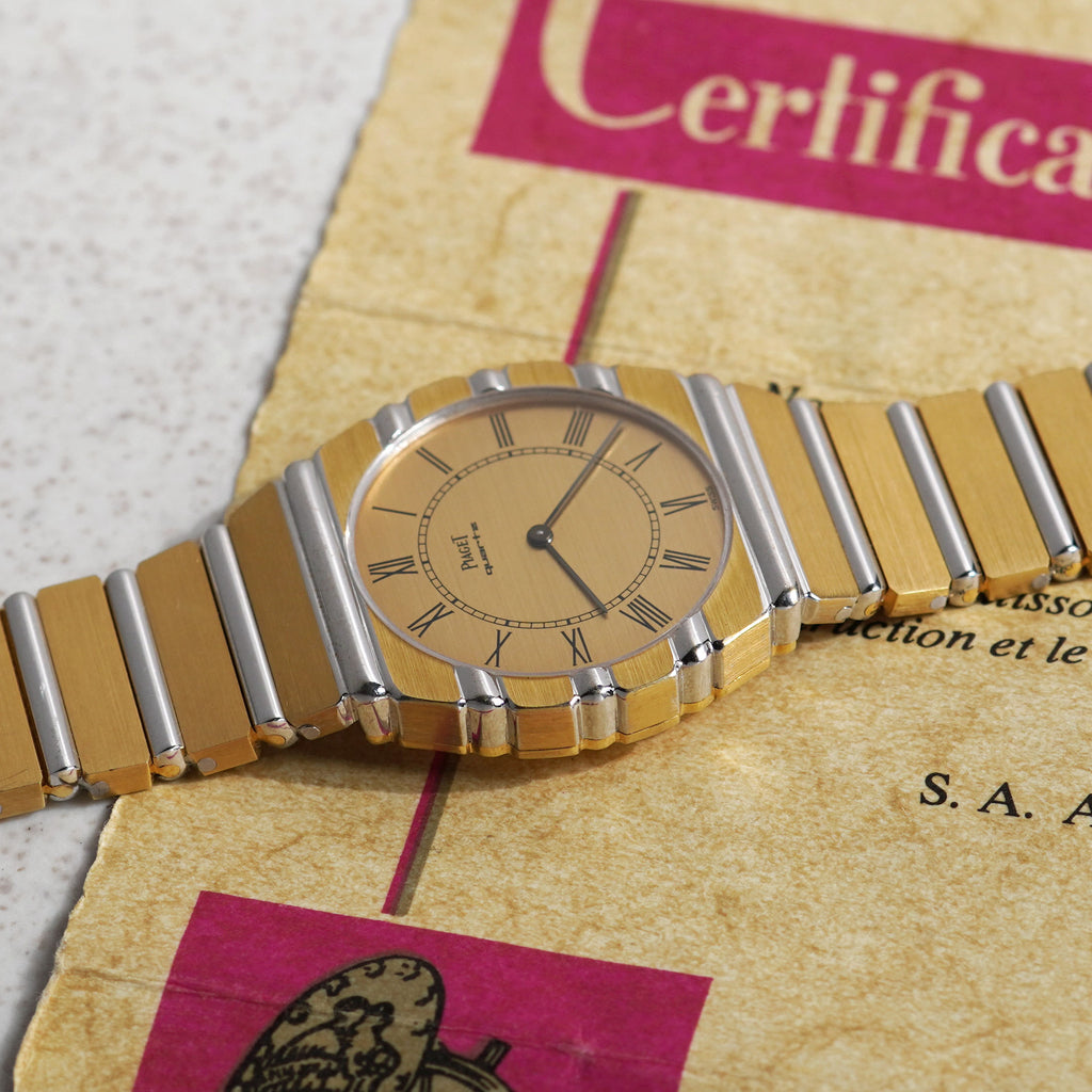 Piaget Two-tone Polo, Roman Numerals Dial, Ref. 791C701, Yellow and White Gold