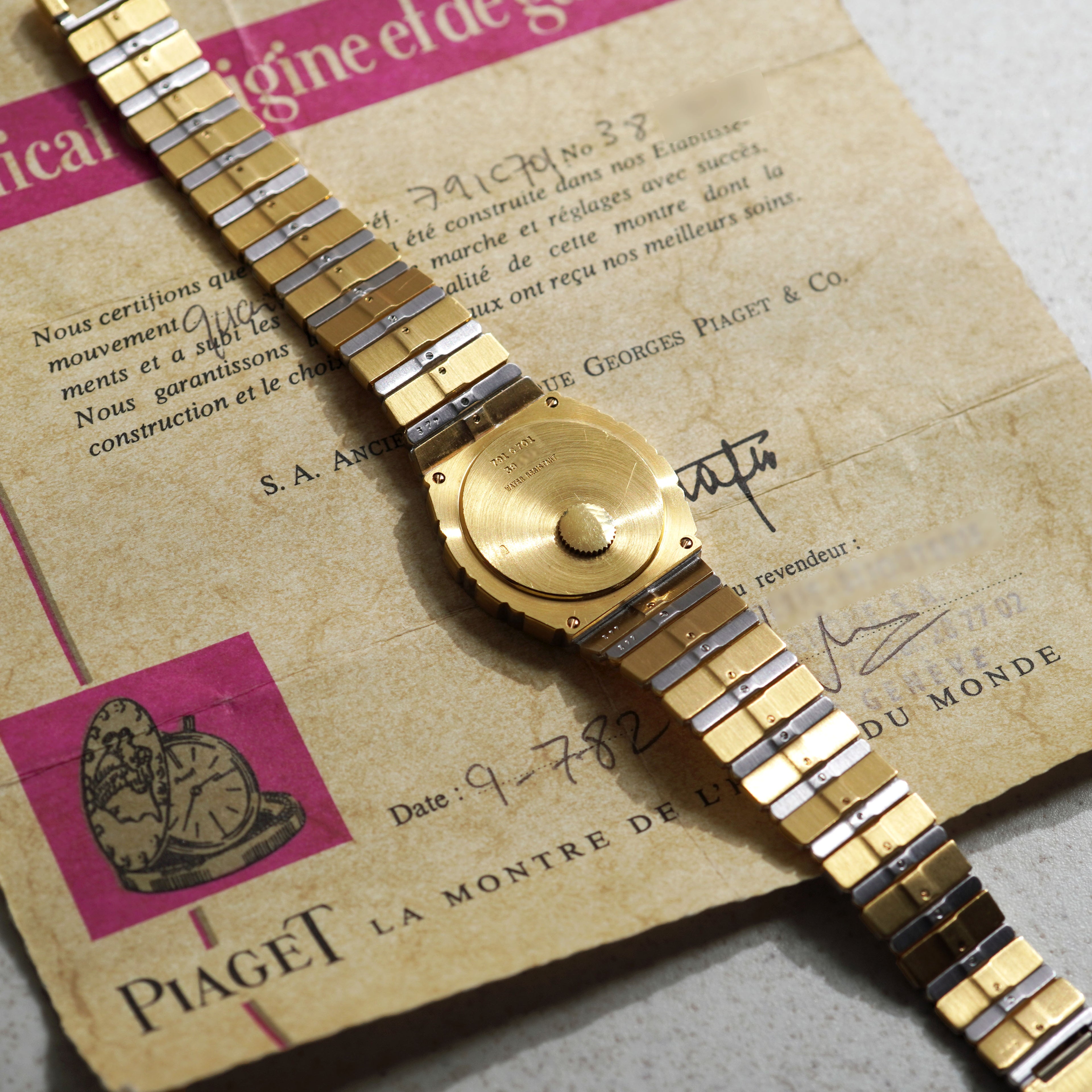 Piaget Two-tone Polo, Roman Numerals Dial, Ref. 791C701, Yellow and White Gold