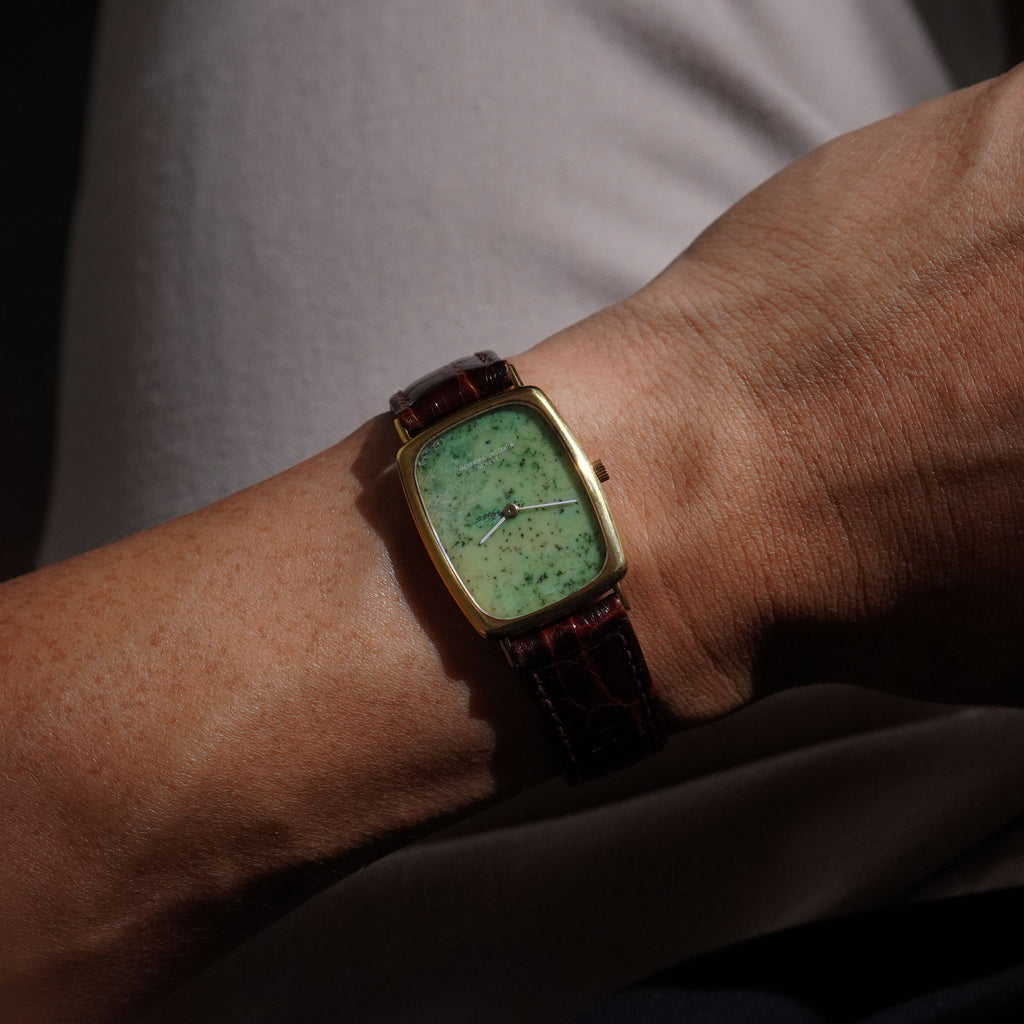Vacheron Constantin with Rare jade stone dial, Ref. 7590, Yellow Gold