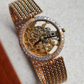 Gerald Genta Skeletonised Squalette Bracelet Watch, Factory-set Diamonds, Yellow and White Gold