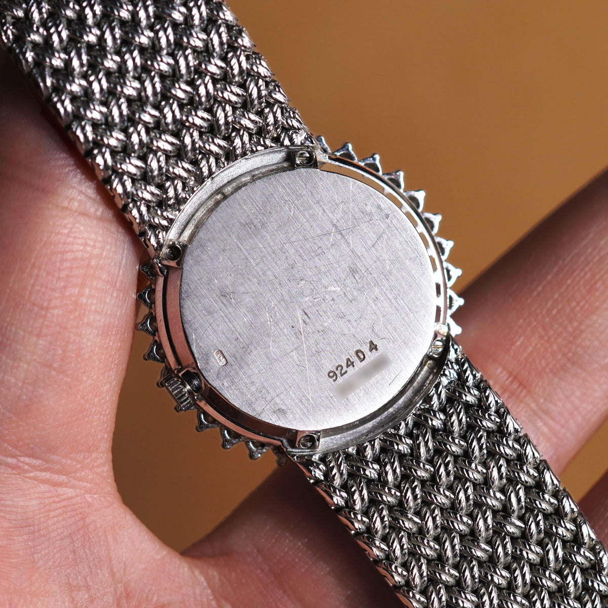 Piaget bracelet watch, Ref. 924D4, Lapis Lazuli dial, Diamond bezel, White Gold