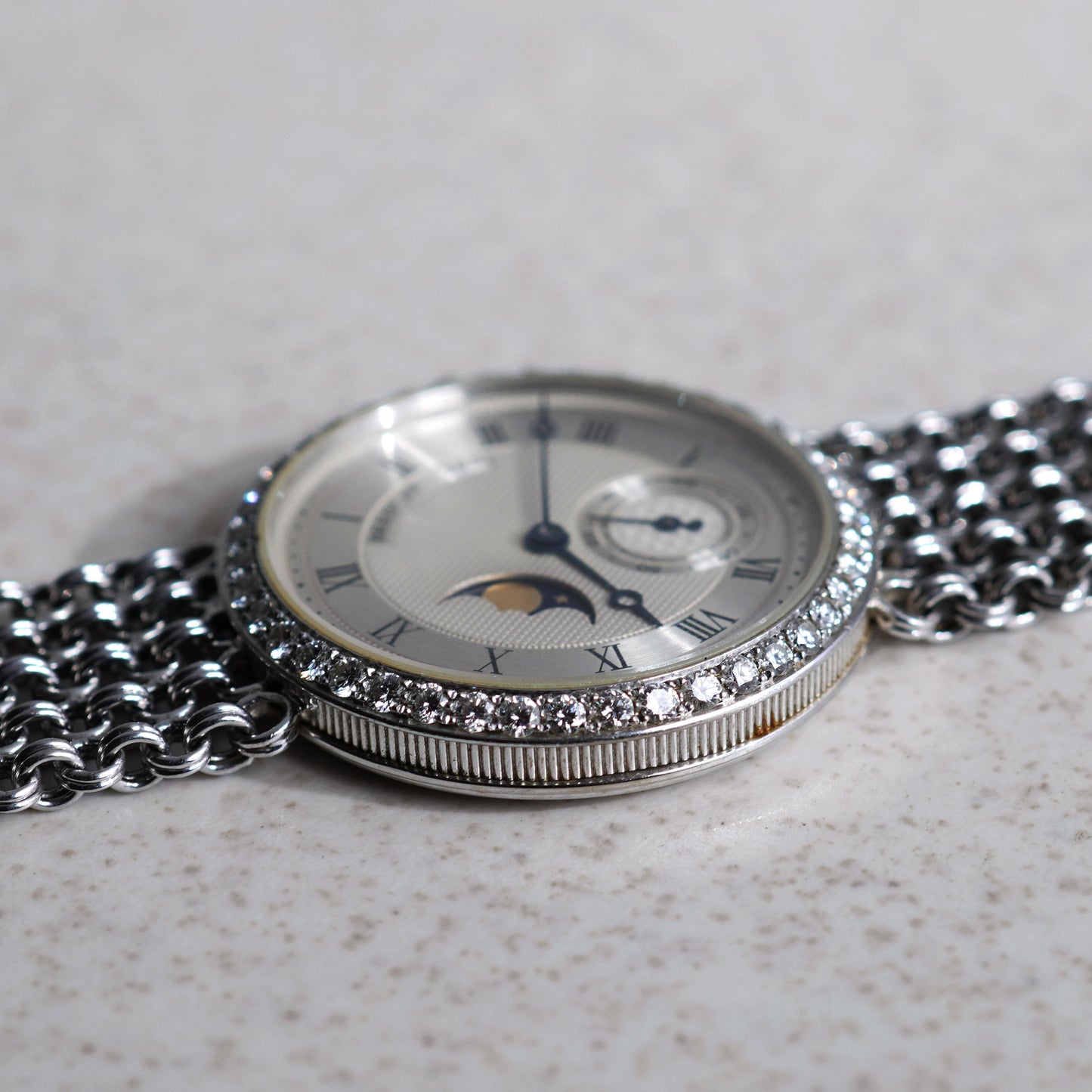 Breguet Classique Moonphase Bracelet Watch, White Gold