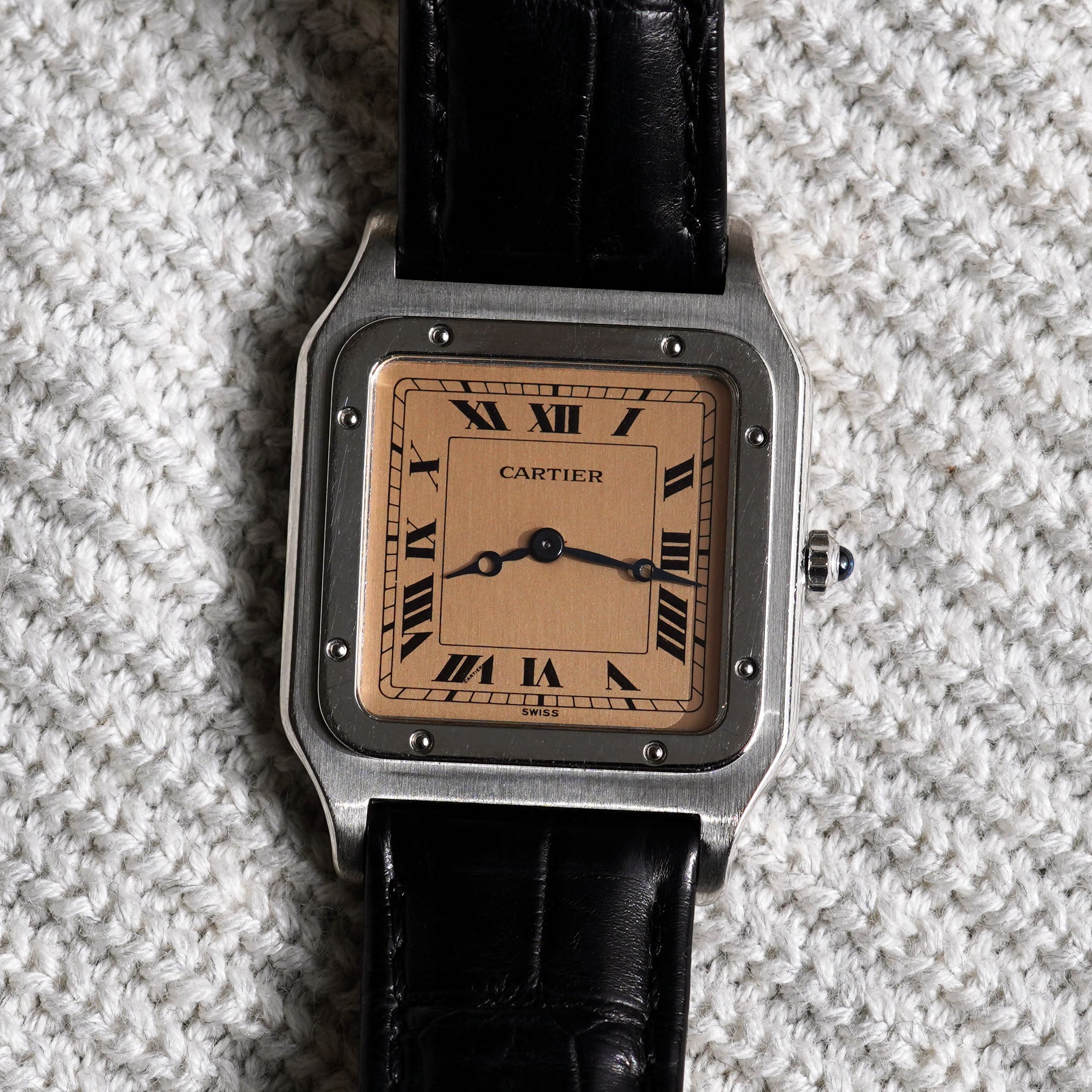 Cartier Santos Dumont 90th Anniversary Limited Edition, Salmon Dial, Ref. 1575 1, Platinum