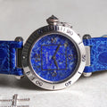 Cartier Pasha, Lapis Lazuli Dial and Diamond Grill, Ref. 2332, White Gold