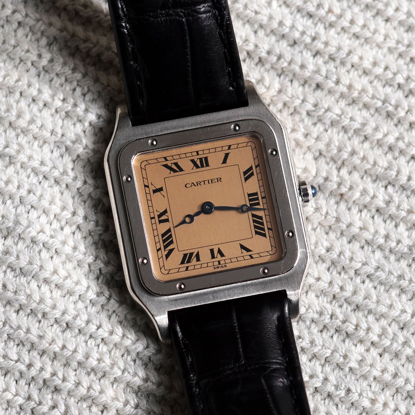 Cartier Santos Dumont 90th Anniversary Limited Edition, Salmon Dial, Platinum