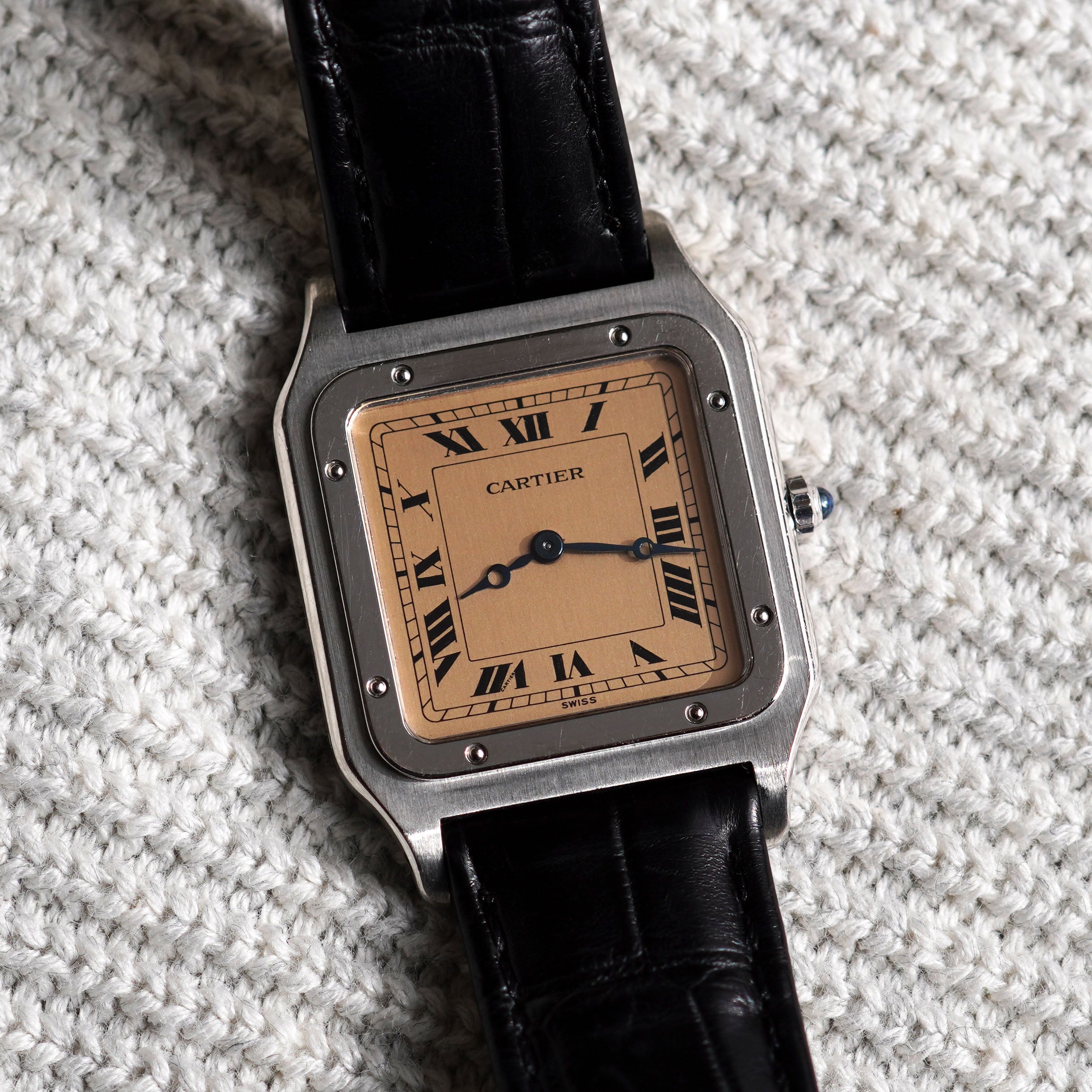 Cartier Santos Dumont 90th Anniversary Limited Edition, Salmon Dial, Ref. 1575 1, Platinum