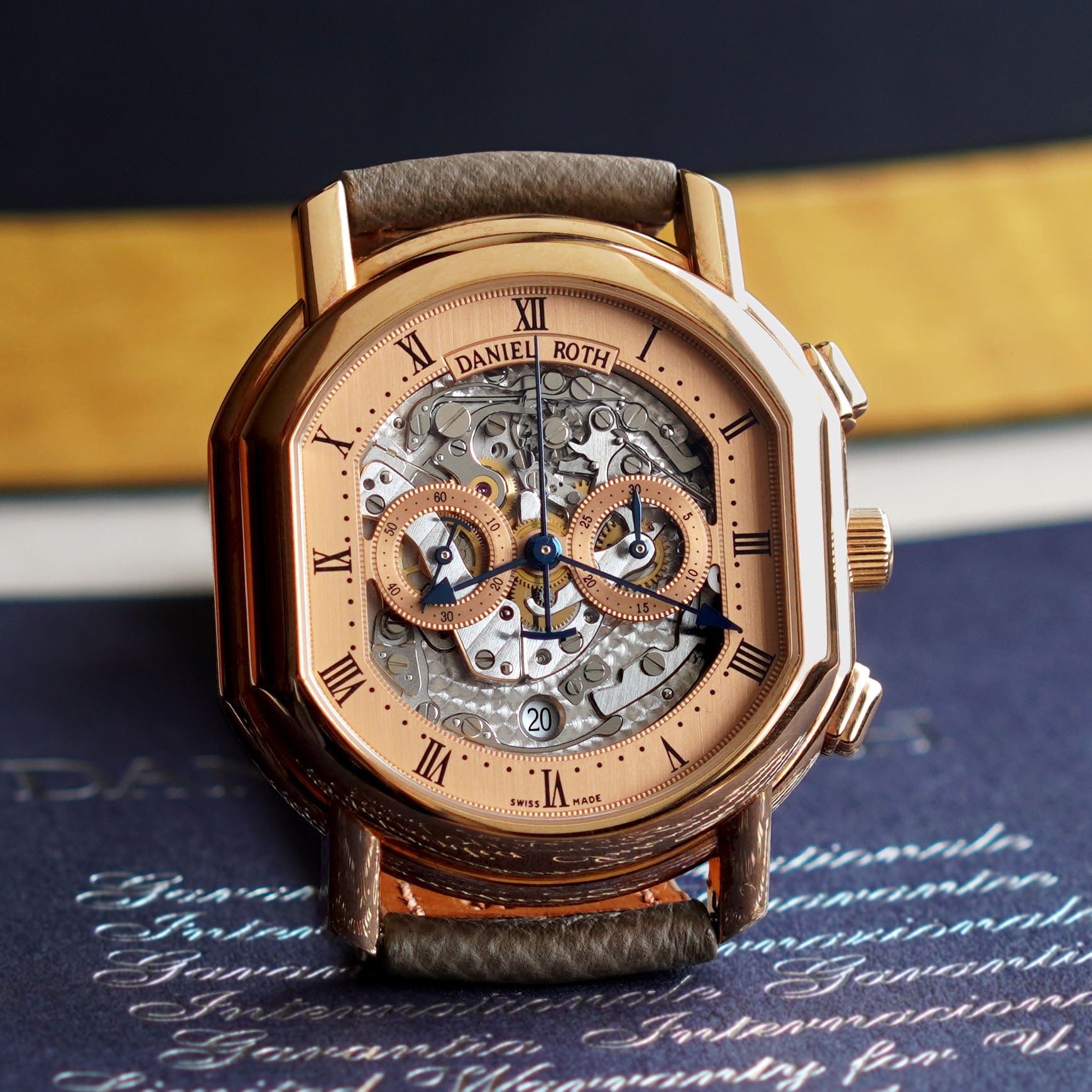 Daniel Roth Masters Chronograph Salmon Skeletonized Dial, Rose Gold