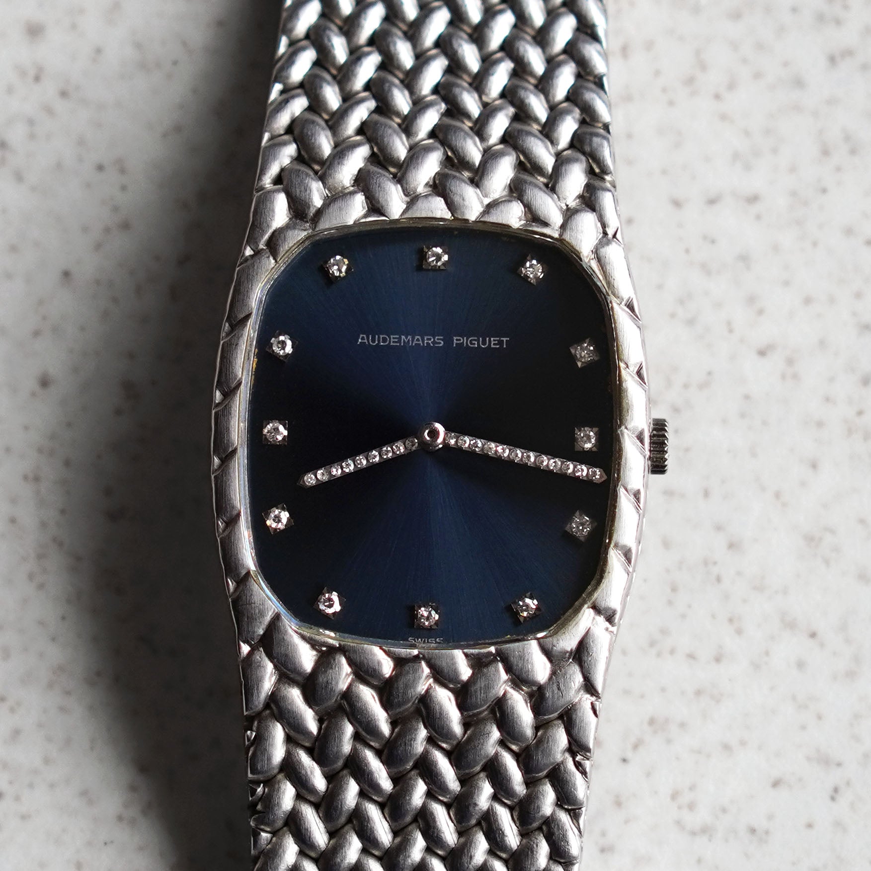 Audemars Piguet Cobra, Blue Dial with Diamond Indices and Hands, White Gold