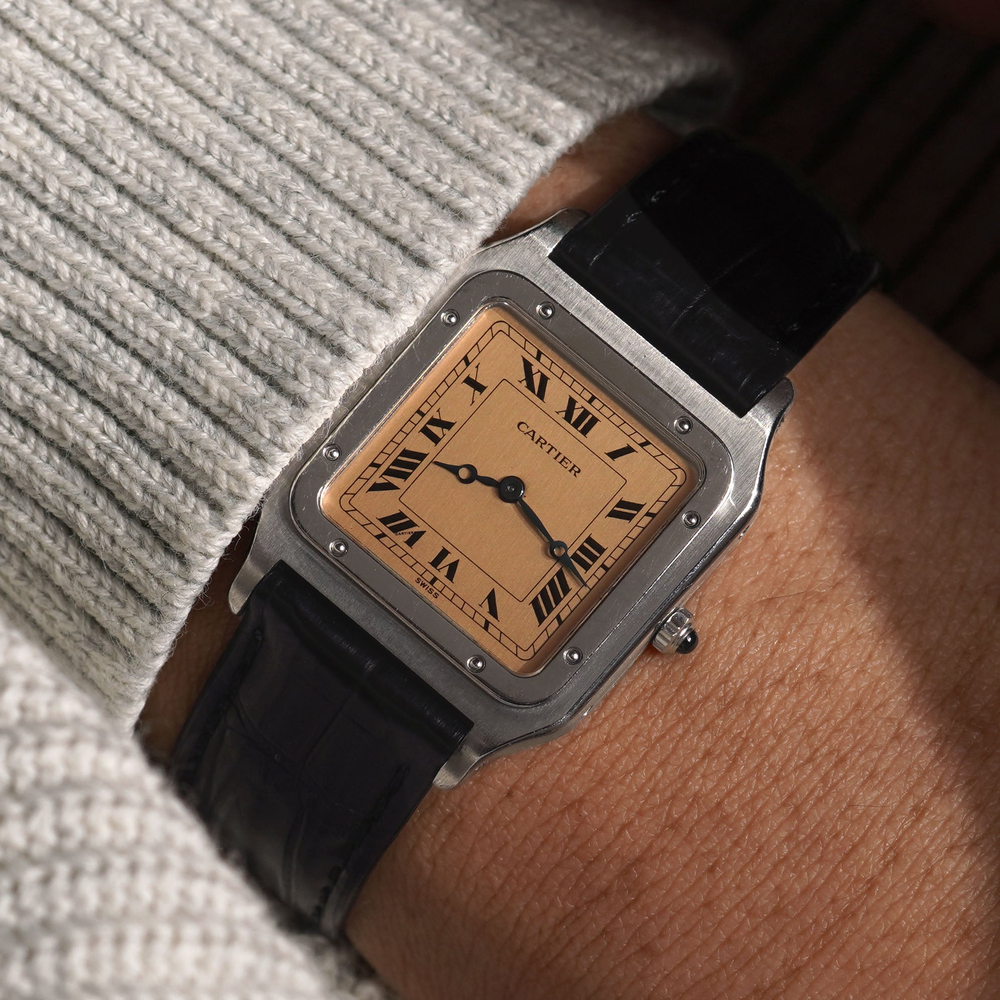 Cartier Santos Dumont 90th Anniversary Limited Edition, Salmon Dial, Ref. 1575 1, Platinum