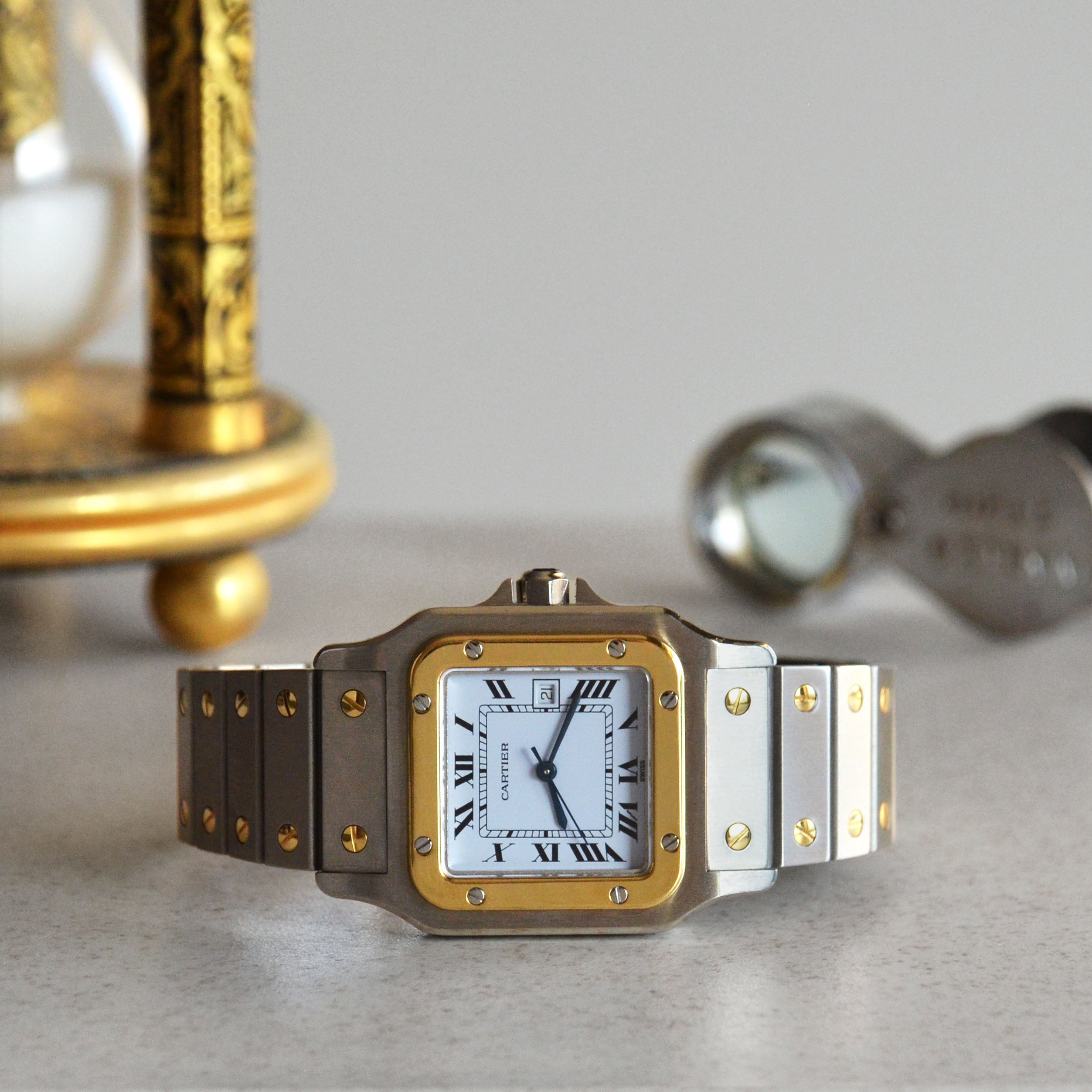 Cartier Santos Carrée, Ref. 2961, Steel and Yellow Gold
