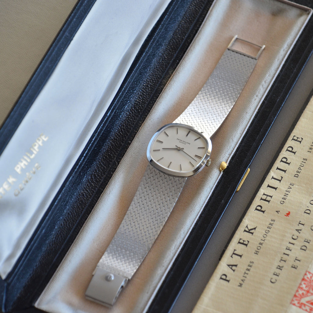 Patek Philippe Calatrava Cushion Shaped Bracelet Watch, Ref. 3544/1, White Gold