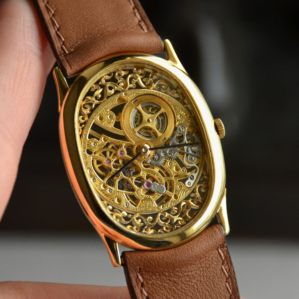 Audemars Piguet Rare Oval Skeleton Wristwatch, Yellow Gold