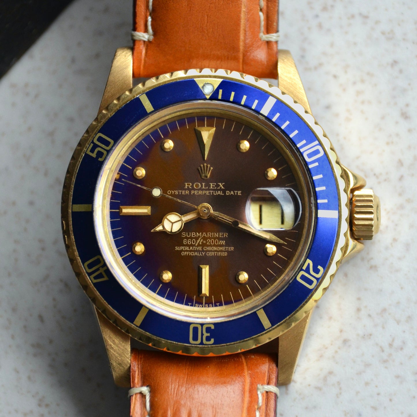 Rolex Submariner Date Tropical Dial, Yellow Gold