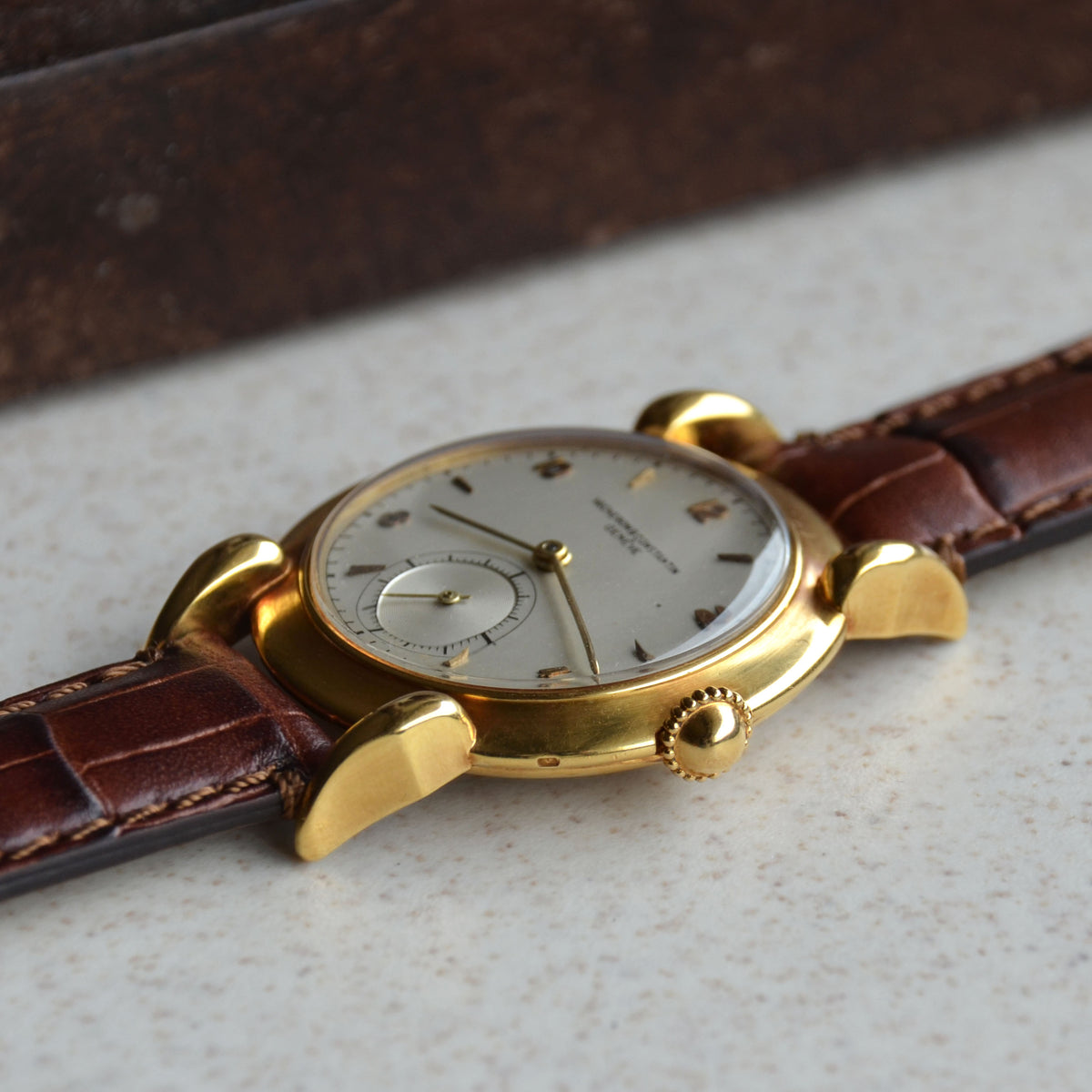 Vacheron Constantin 1940s Manual Wind Wristwatch with Cow Horn Lugs, Ref. 4361, Pink Gold