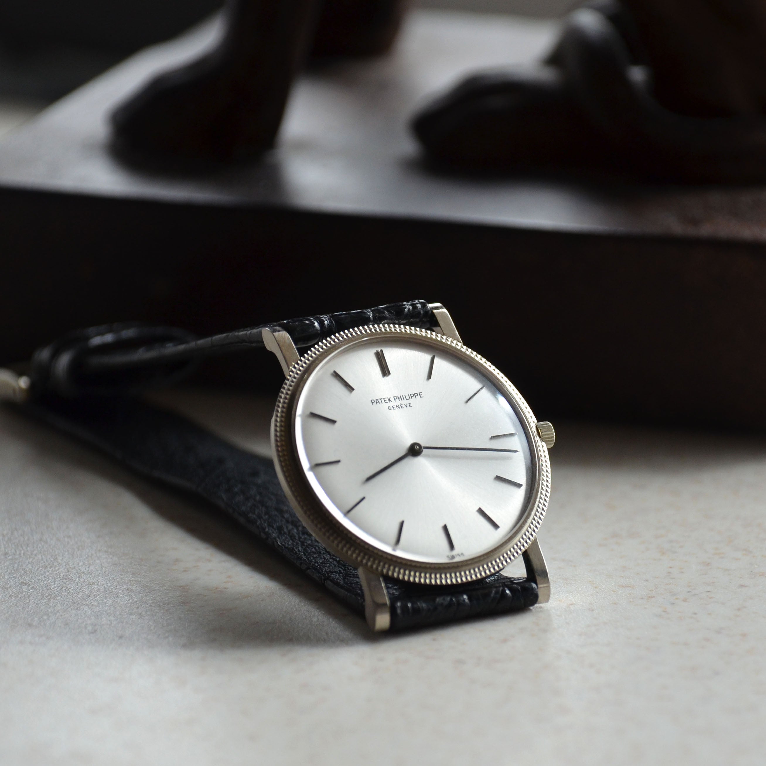 Patek Philippe Calatrava "Clous de Paris" Hobnail Bezel, Ref. 3520, White Gold