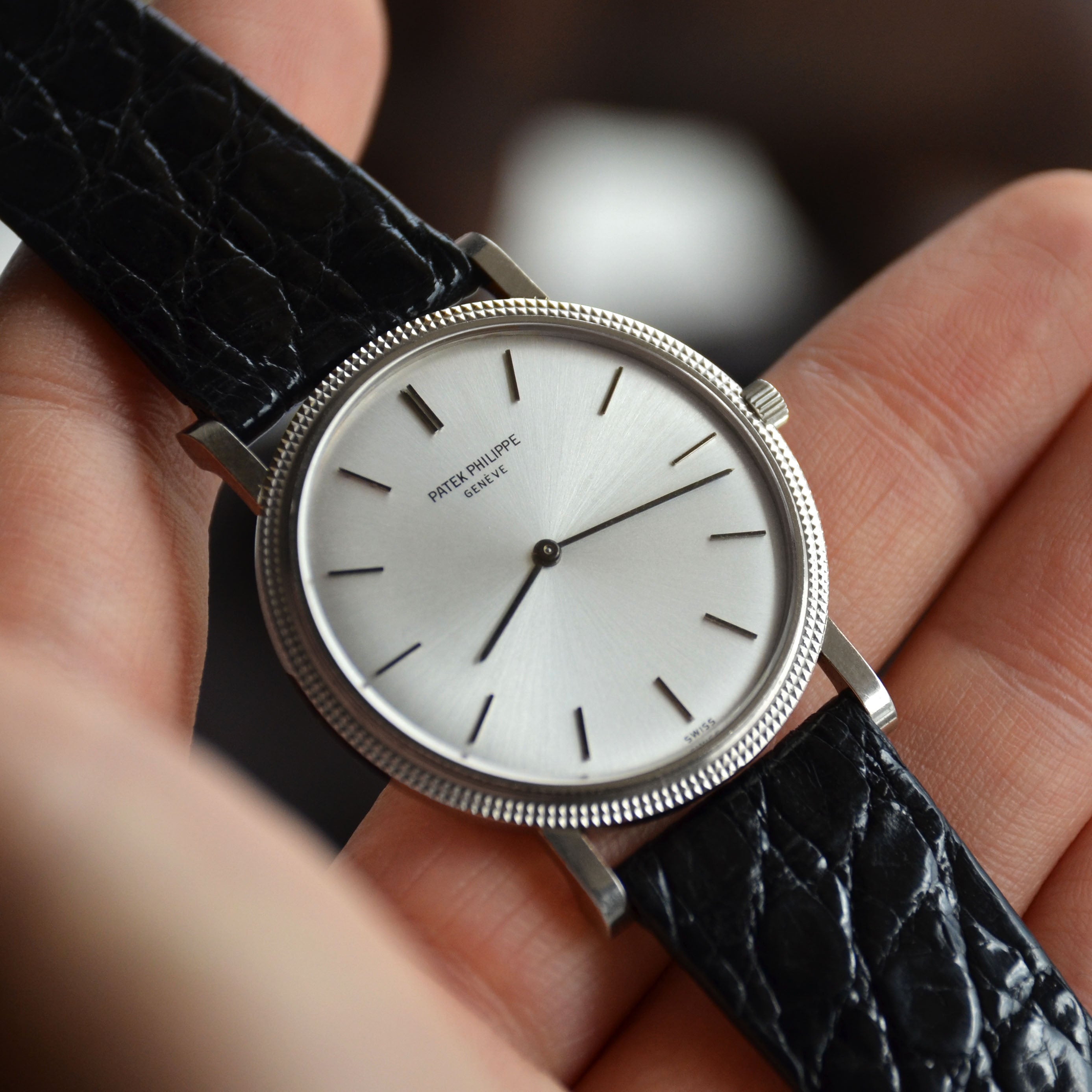 Patek Philippe Calatrava "Clous de Paris" Hobnail Bezel, Ref. 3520, White Gold