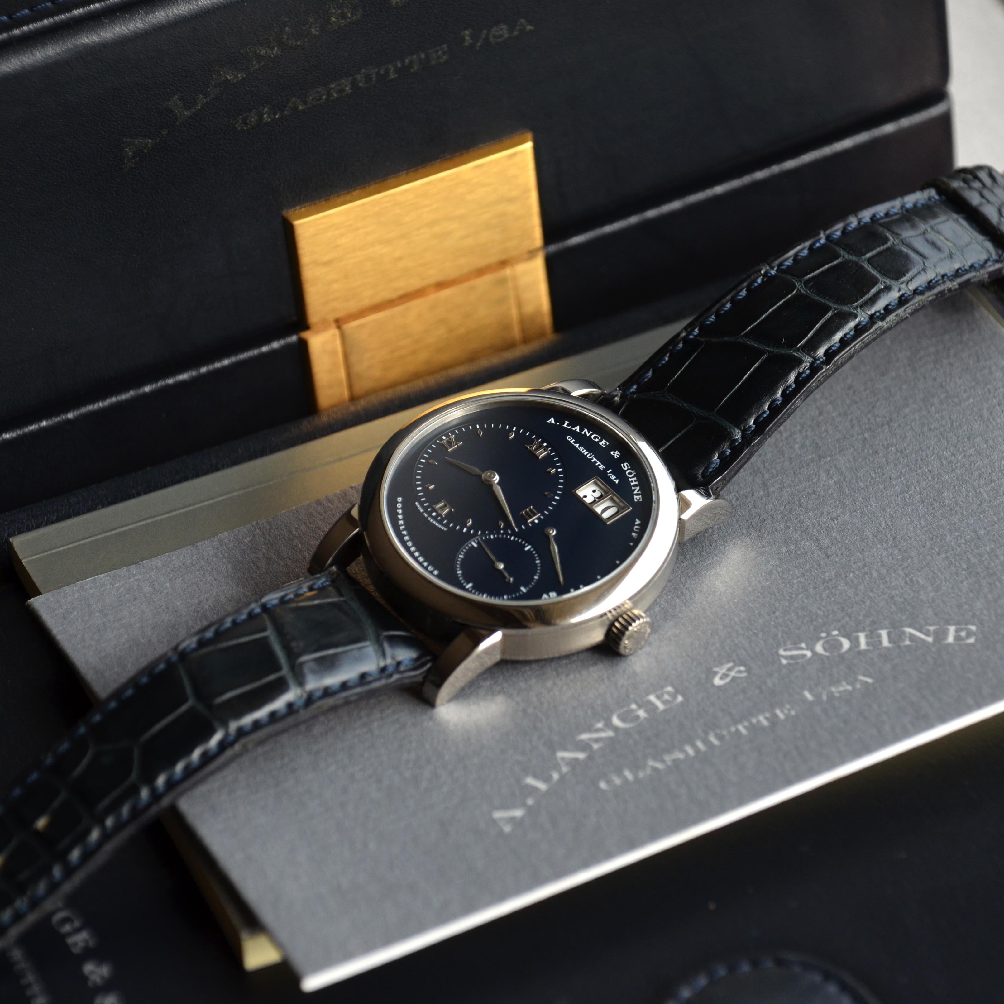 A. Lange & Sohne Lange 1 Blue Dial, Ref. 101.027, White Gold