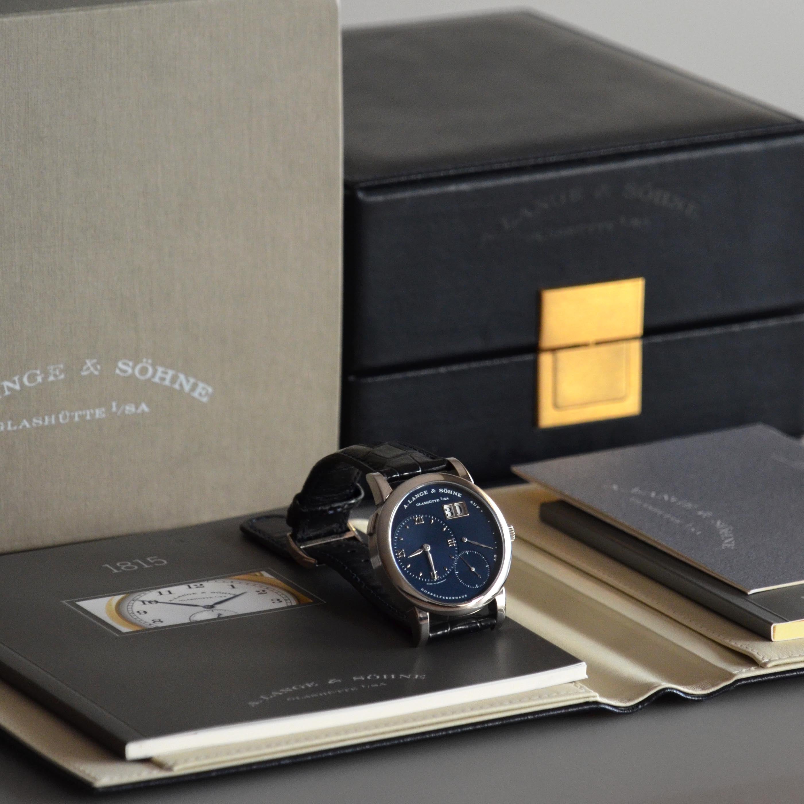 A. Lange & Sohne Lange 1 Blue Dial, Ref. 101.027, White Gold