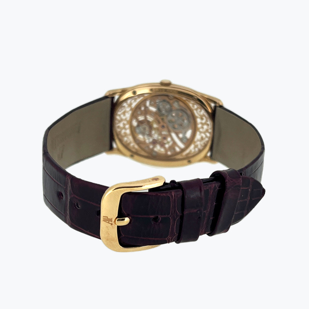 Audemars Piguet Rare Skeleton Oval Wristwatch, Pink Gold