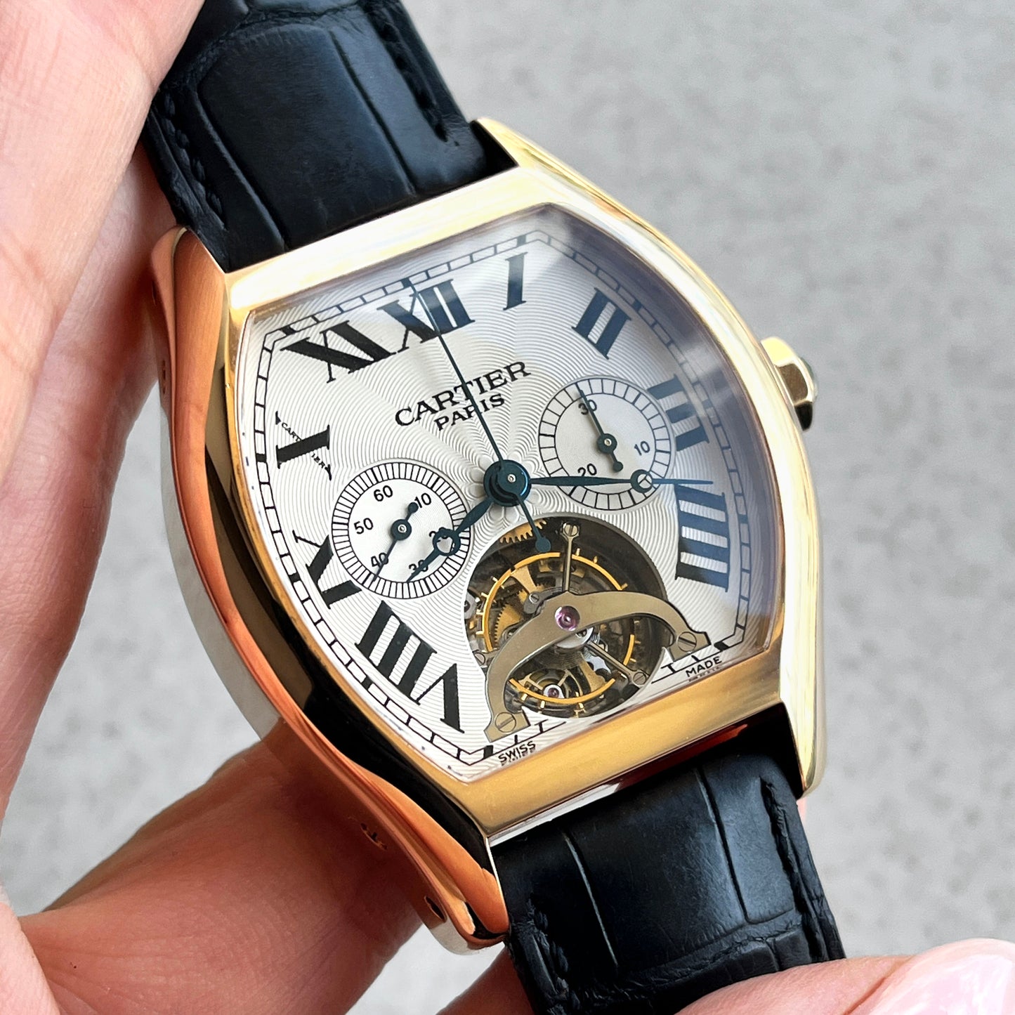 Cartier CPCP Tortue XL Monopoussoir Chronographe Tourbillon, Pink Gold