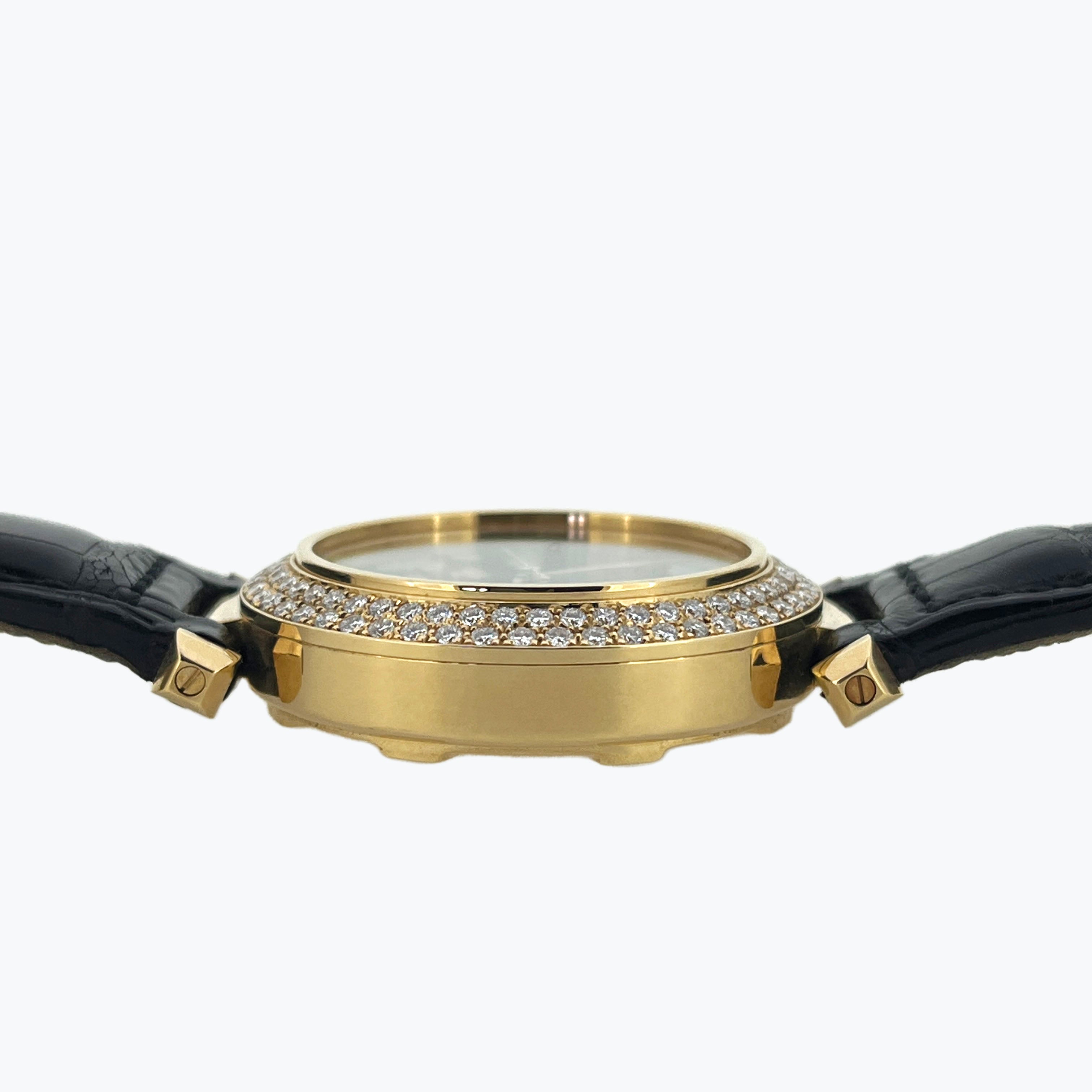 Cartier Limited Pasha with Cloisonné Enamel Dial Phoenix Motif, Ref. 2469, Yellow Gold and Diamonds