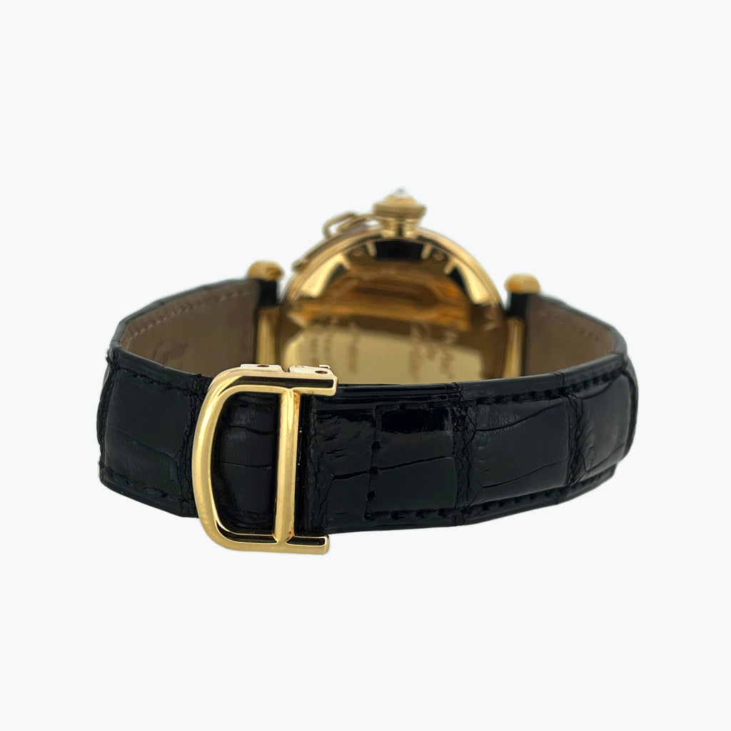 Cartier Limited Pasha with Cloisonné Enamel Dial Phoenix Motif, Ref. 2469, Yellow Gold and Diamonds