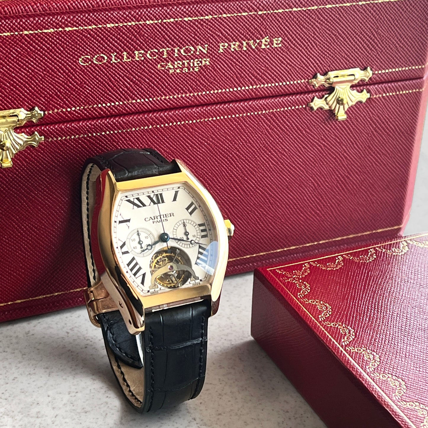 Cartier CPCP Tortue XL Monopoussoir Chronographe Tourbillon, Pink Gold