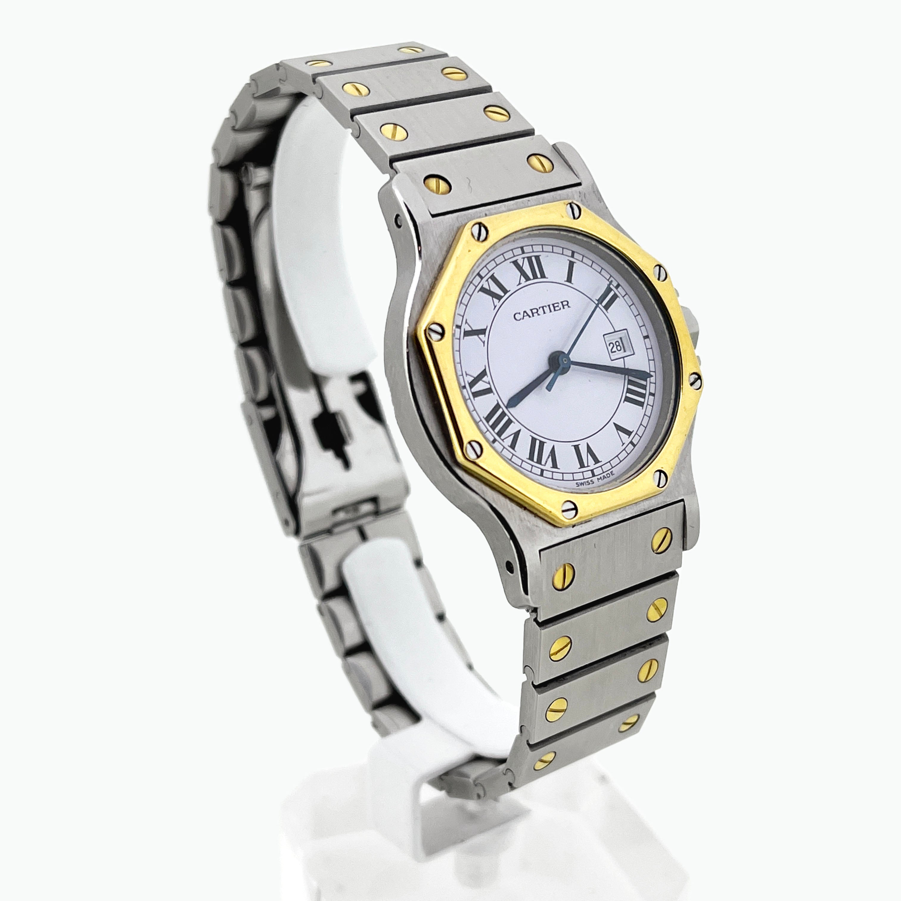 Cartier Santos Octagon Automatic Steel and Yellow Gold