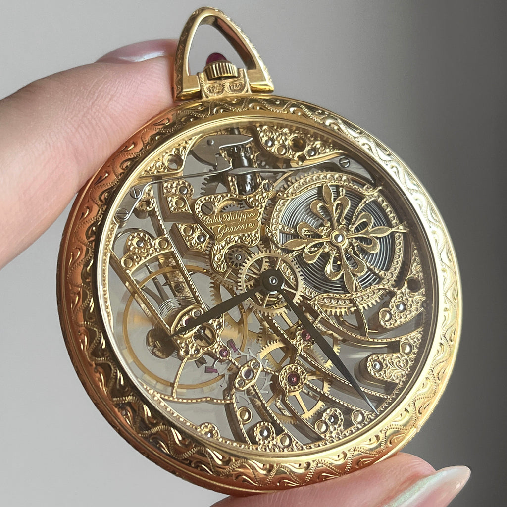 Patek Philippe Rare Skeletonised Pocket Watch, Ref. 894, Yellow Gold