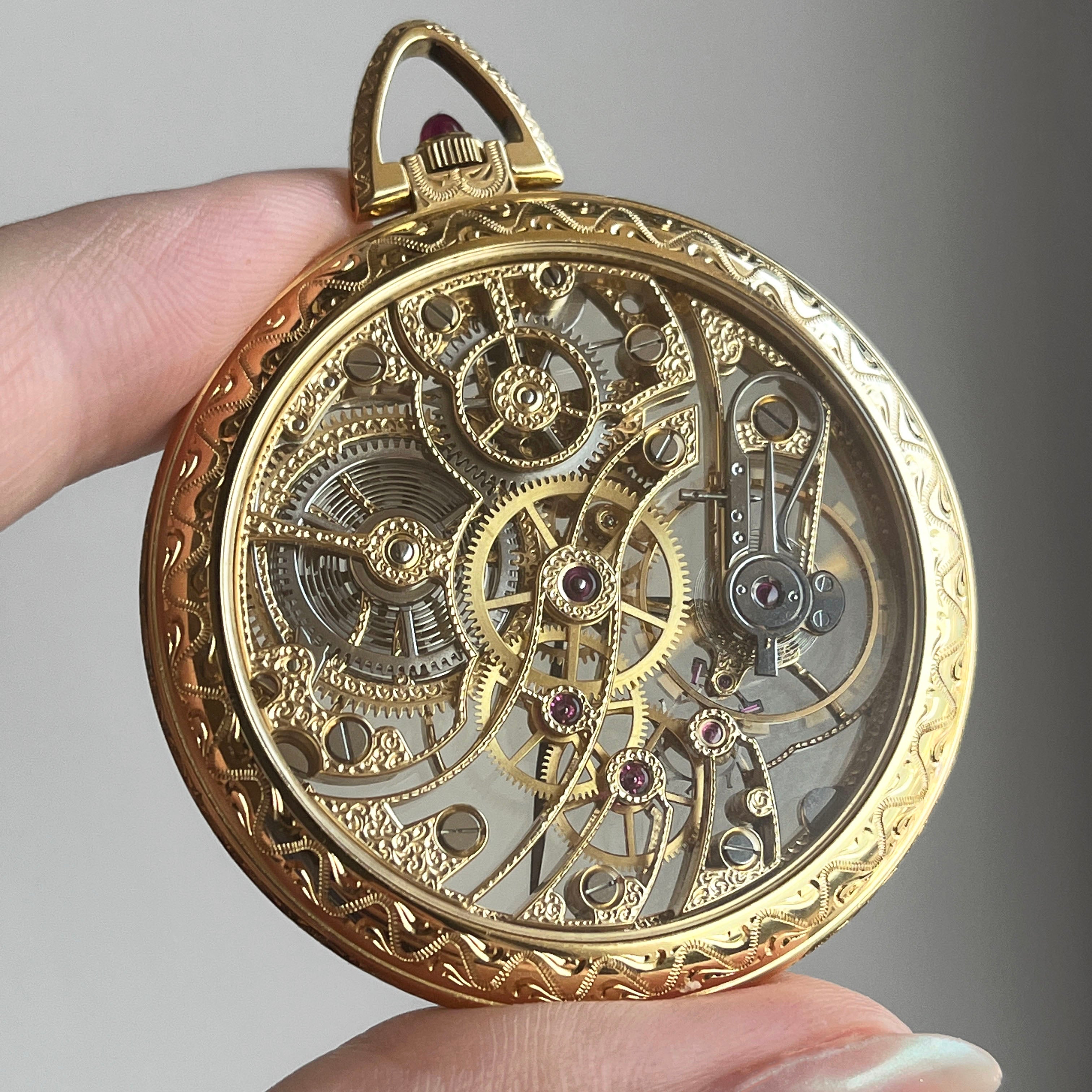 Patek Philippe Rare Skeletonised Pocket Watch, Ref. 894, Yellow Gold