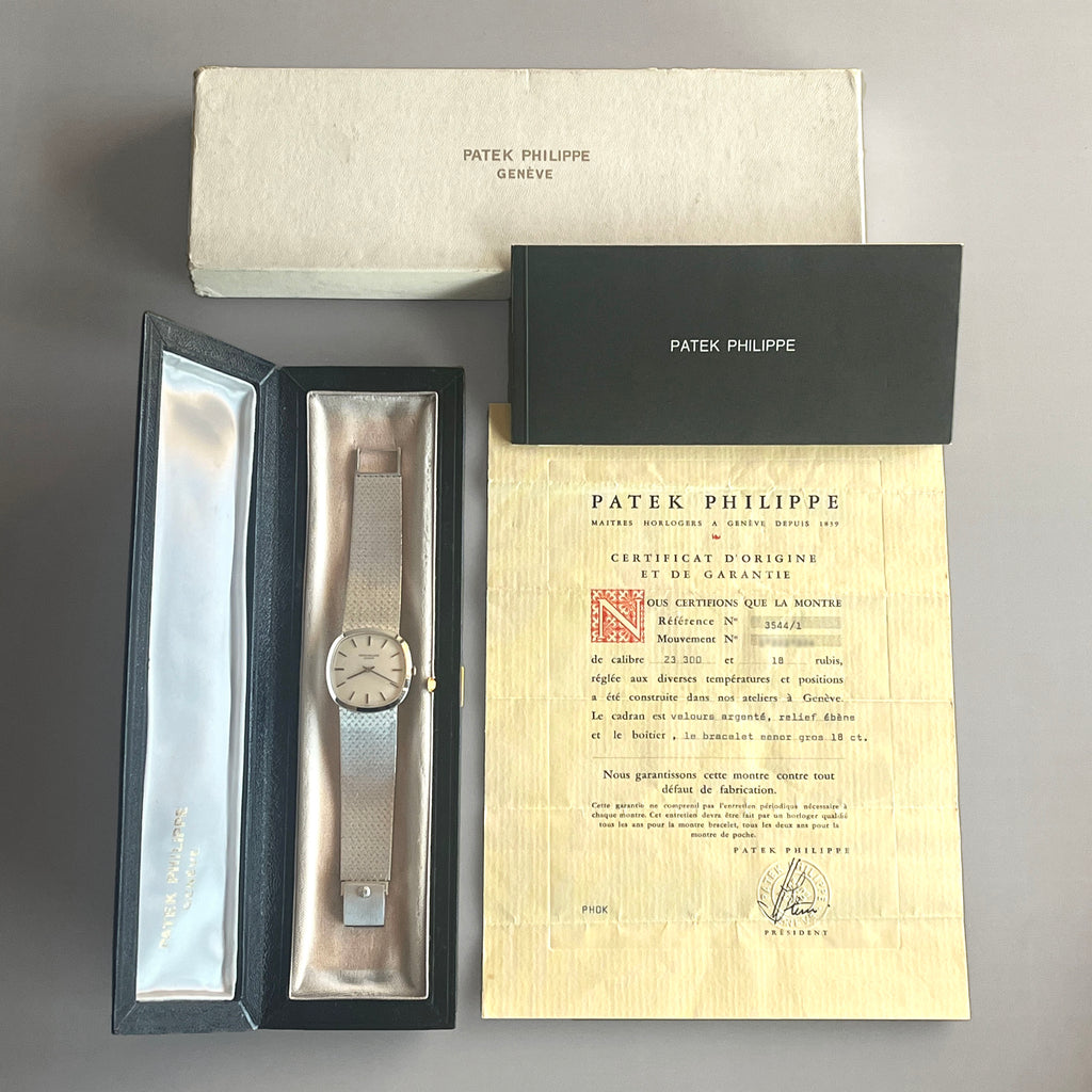 Patek Philippe Calatrava Cushion Shaped Bracelet Watch, Ref. 3544/1, White Gold