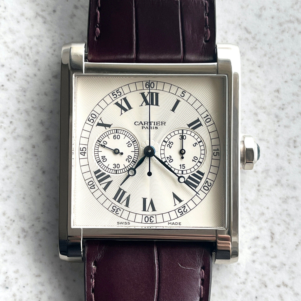 Cartier CPCP Tank Monopoussoir Chronograph, Ref. 3078, White Gold