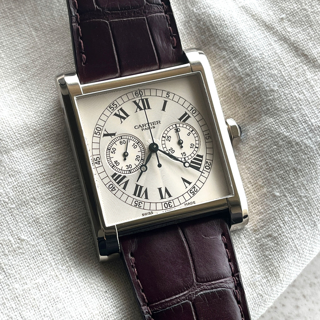 Cartier CPCP Tank Monopoussoir Chronograph, Ref. 3078, White Gold