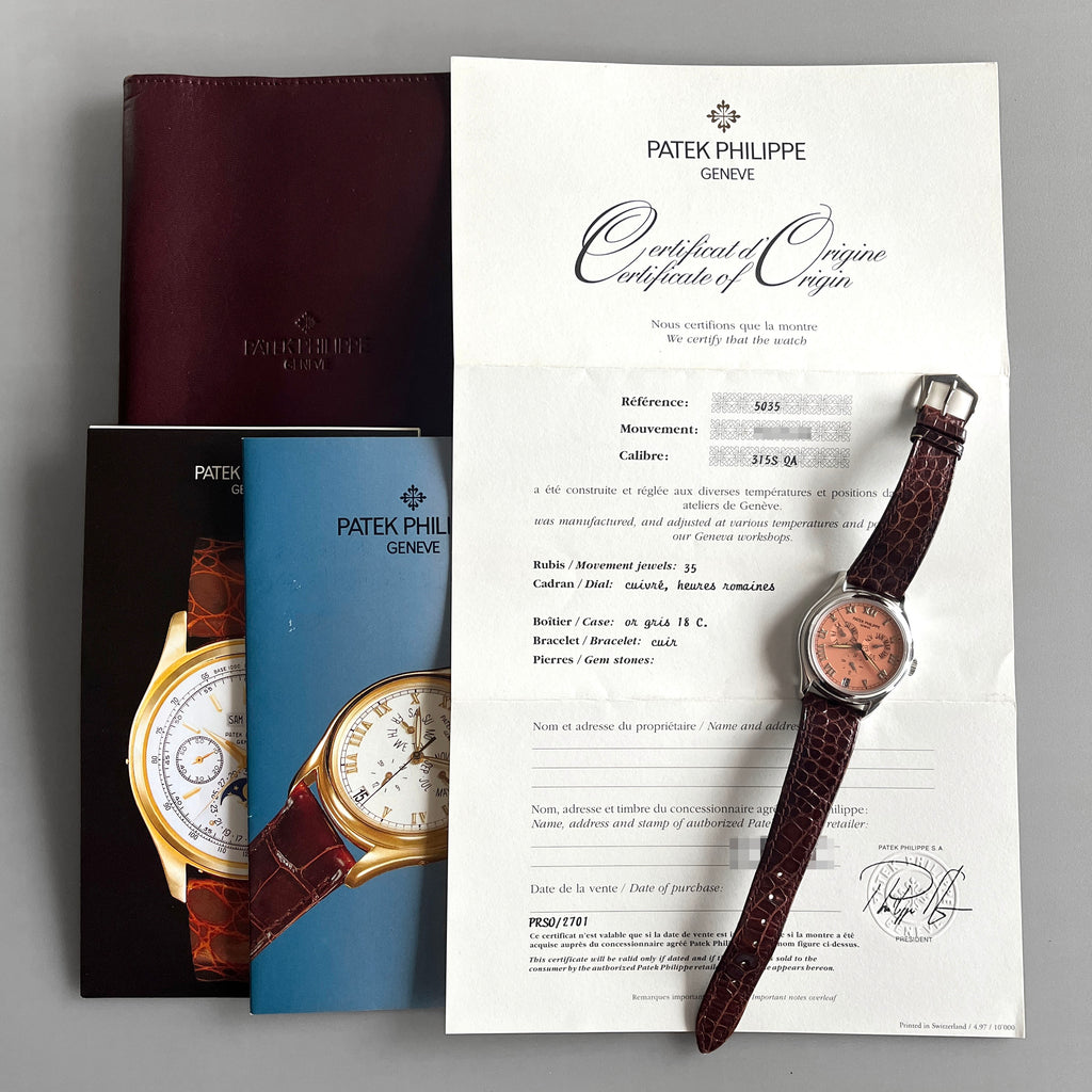 Patek Philippe Annual Calendar Salmon Dial, Ref. 5035, White Gold