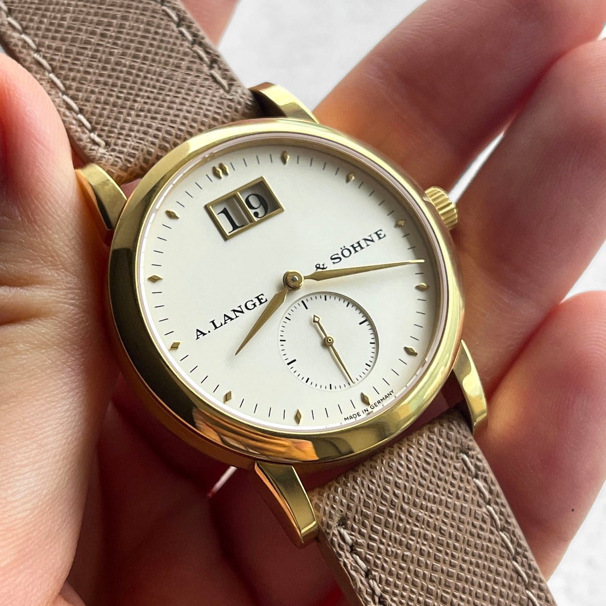 A. Lange & Sohne Saxonia, Ref. 105.021, Yellow Gold