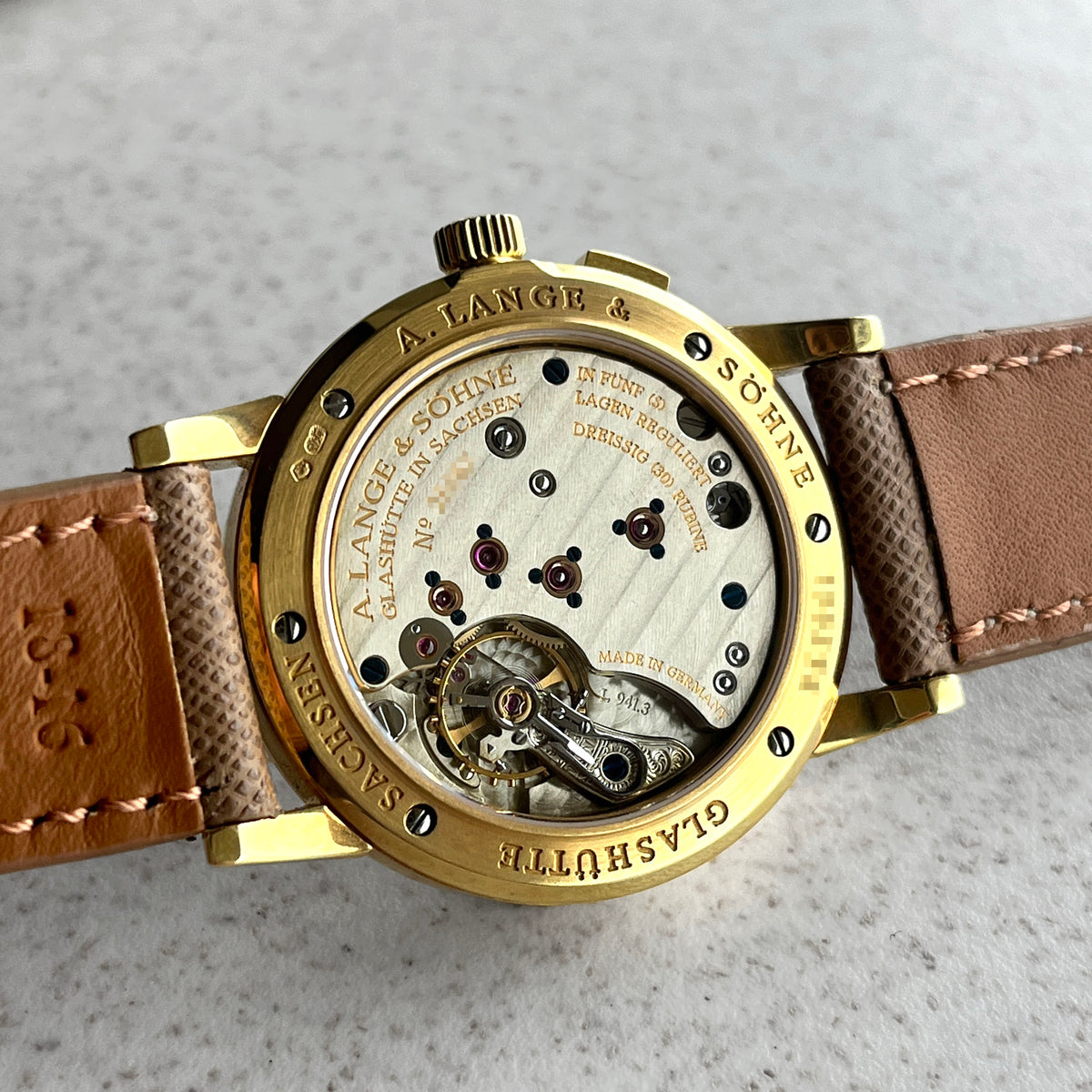 A. Lange & Sohne Saxonia, Ref. 105.021, Yellow Gold