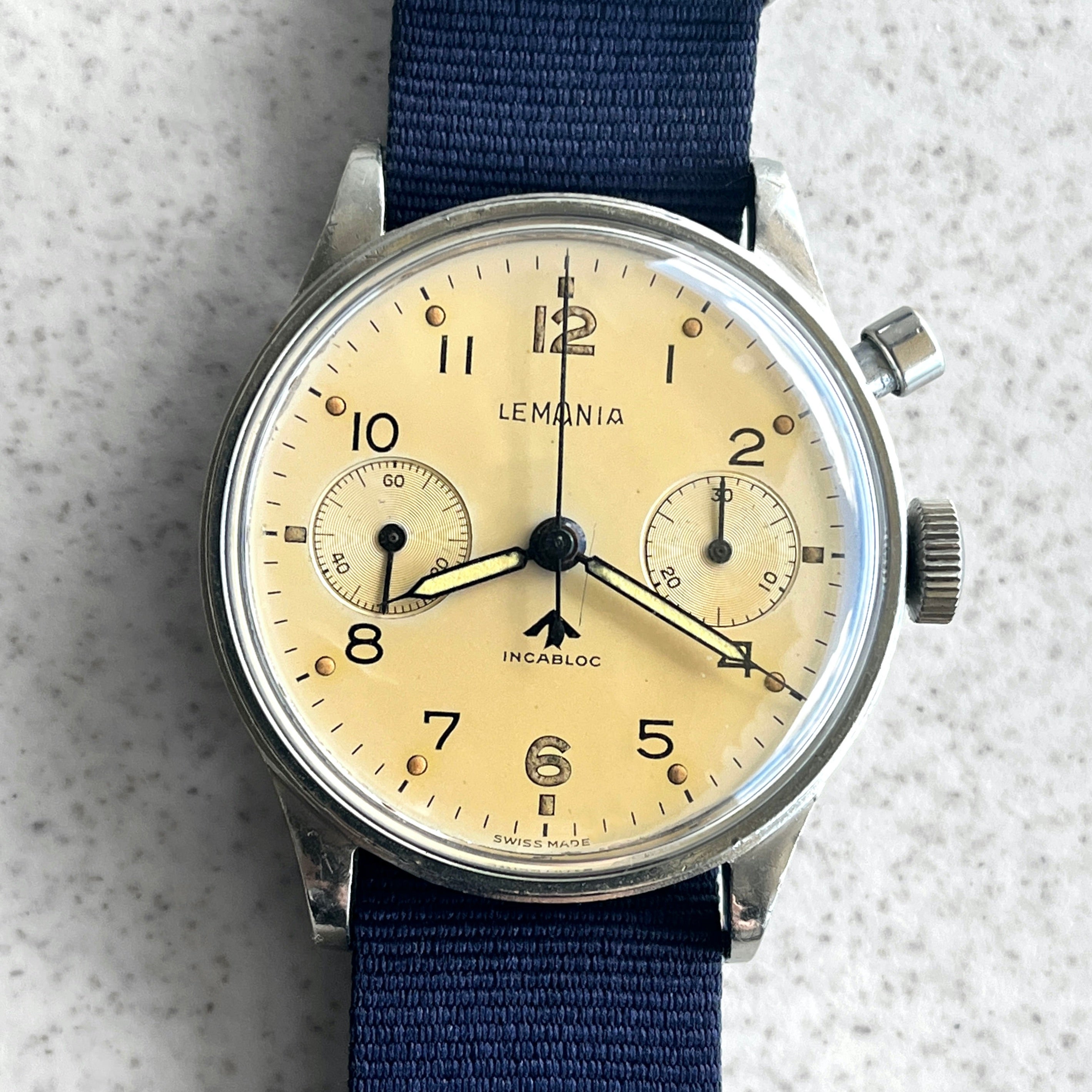 Lemania Royal Australian Navy (RAN) Single Button Chronograph, Steel