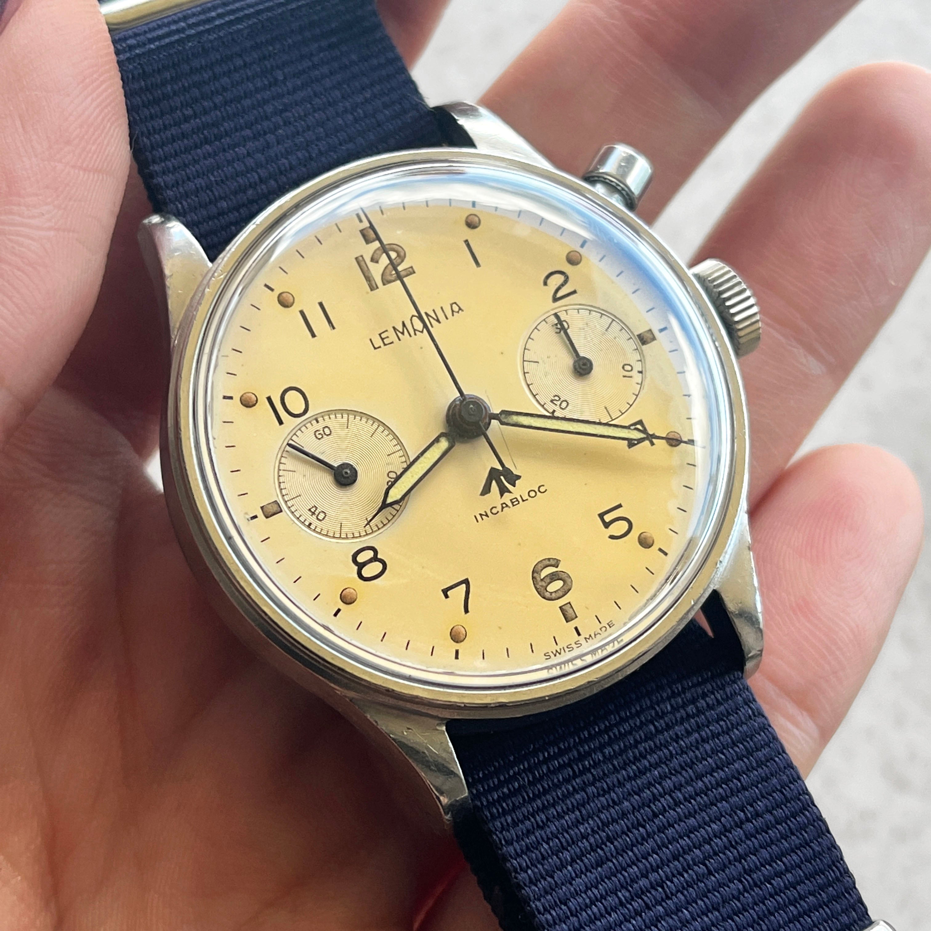 Lemania Royal Australian Navy (RAN) Single Button Chronograph, Steel