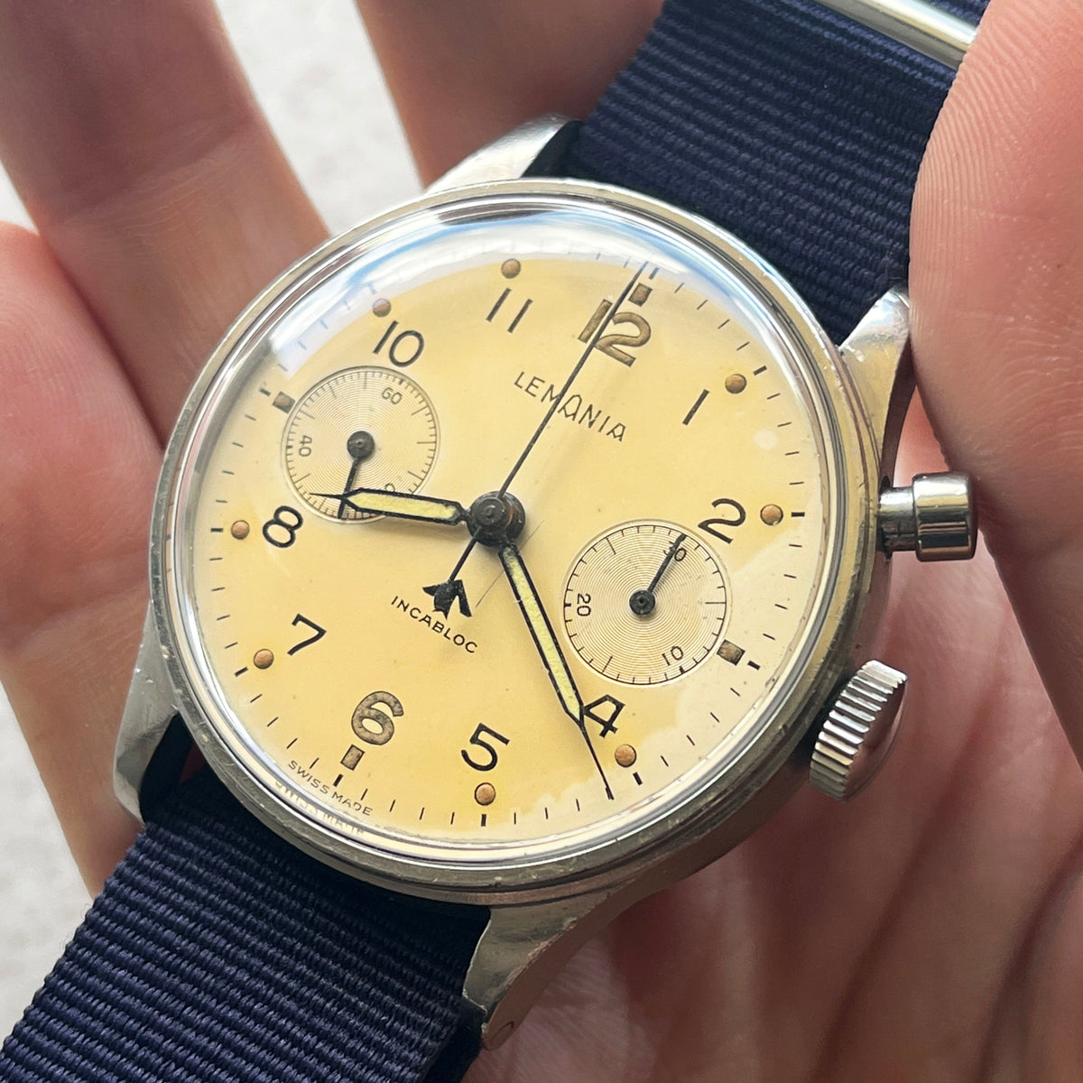 Lemania Royal Australian Navy (RAN) Single Button Chronograph, Steel