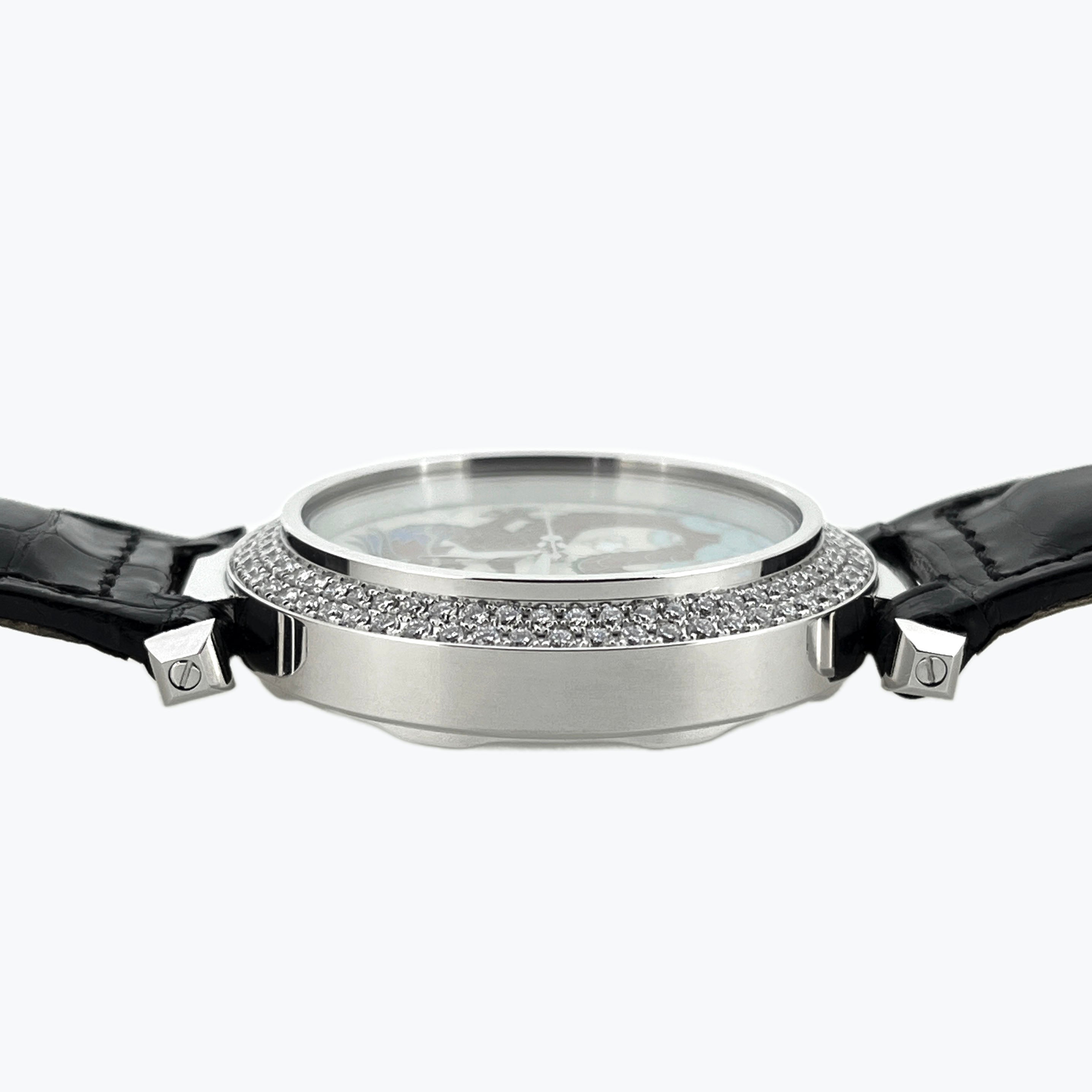 Cartier Limited Pasha Cloisonné Enamel Dial Dragon, White Gold and Diamonds