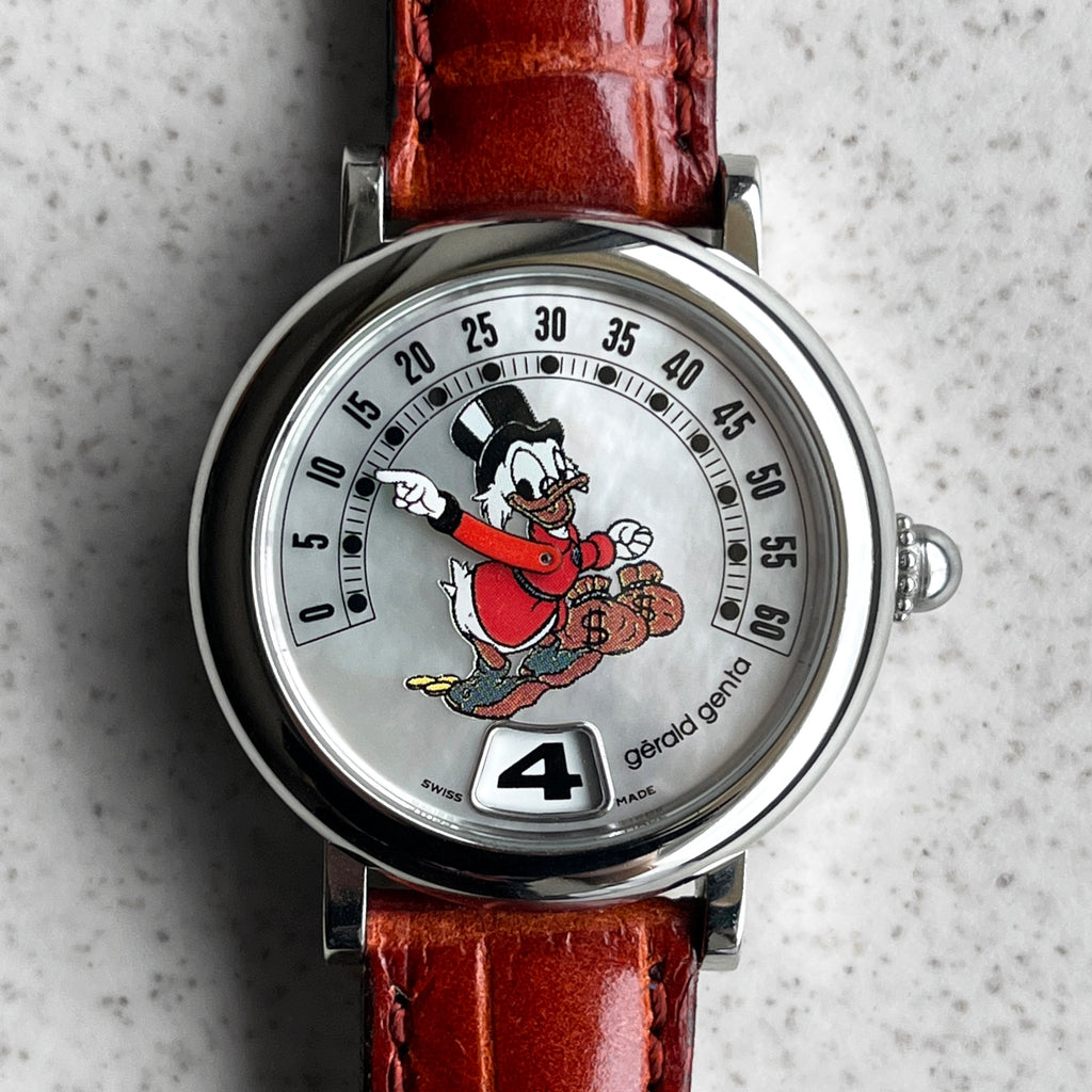 Gerald Genta Retro Fantasy Scrooge McDuck Retrograde Jumping Hour, MOP Dial, Ref. 3612, Steel