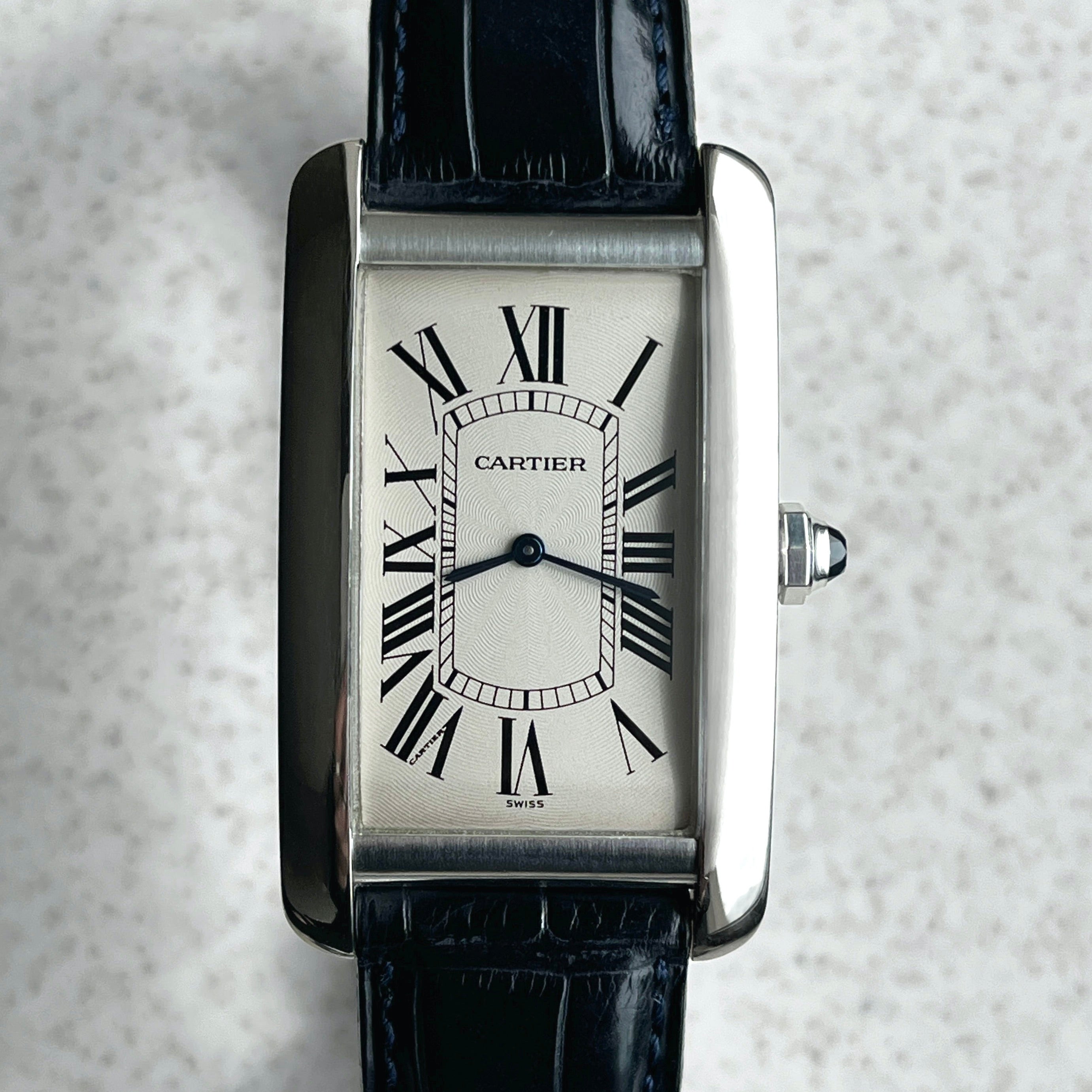 Cartier Large Tank Americaine Mecanique White Gold