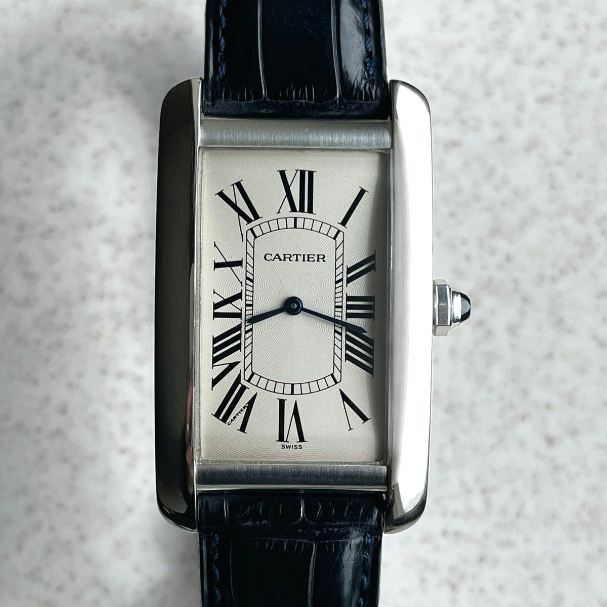 Cartier Large Tank Americaine Mecanique, Ref. 1736, White Gold