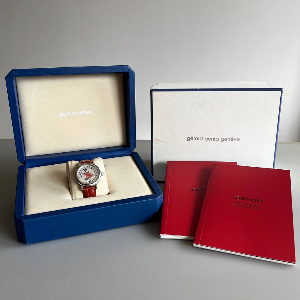 Gerald Genta Retro Fantasy Scrooge McDuck Retrograde Jumping Hour, MOP Dial, Ref. 3612, Steel