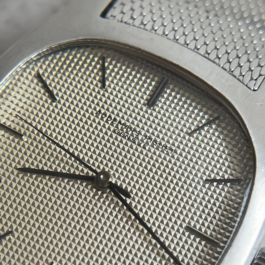 Audemars Piguet Rare Tonneau Watch with Detachable AP Mesh Bracelet, Steel