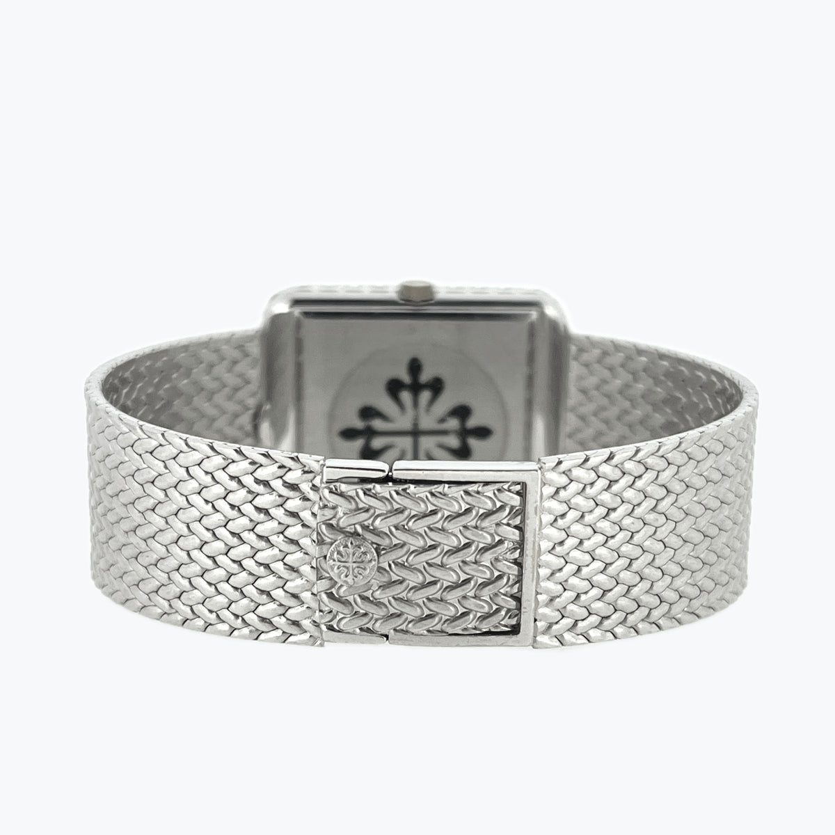 Patek Philippe Rectangular Bracelet Watch, Ref. 3613/1, Blue dial and Diamond-set case, White Gold